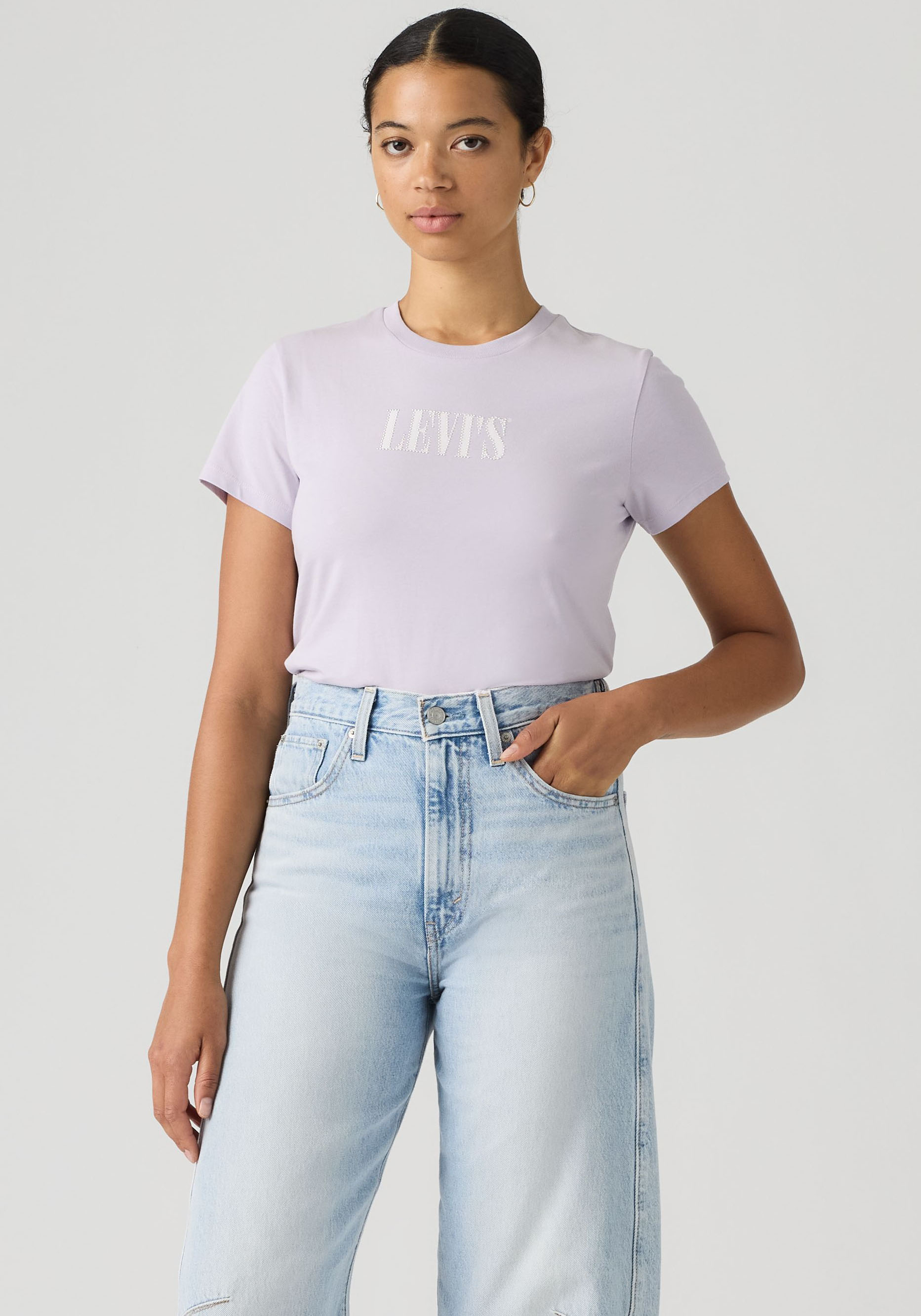 Levis Rundhalsshirt "THE PERFECT TEE" mit Logo im Metallic-Holo Print