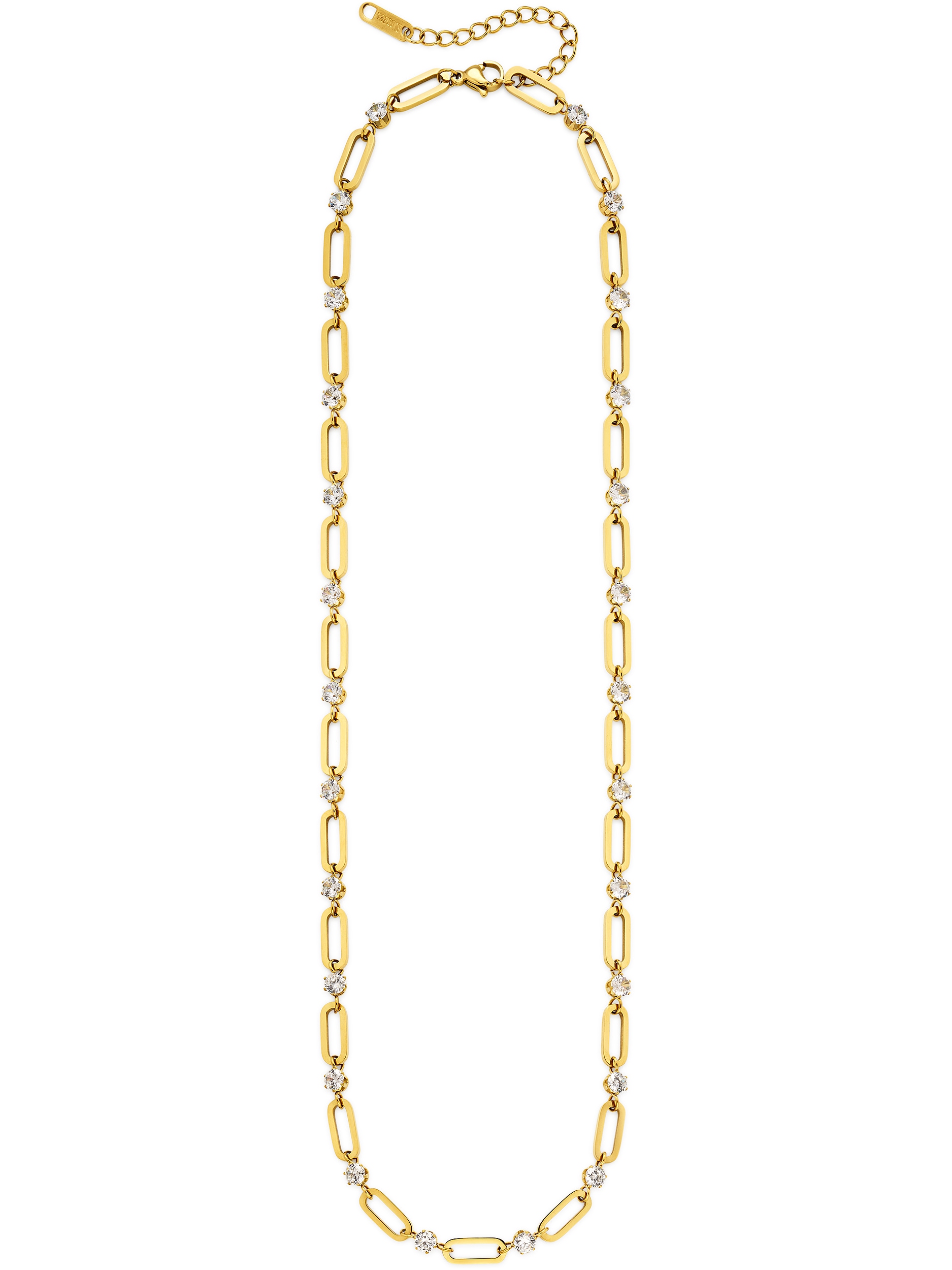 Firetti Edelstahlkette »Edelstahlkette gelbgoldfarben, Zirkonia weiß« mit Zirkonia (synth.)