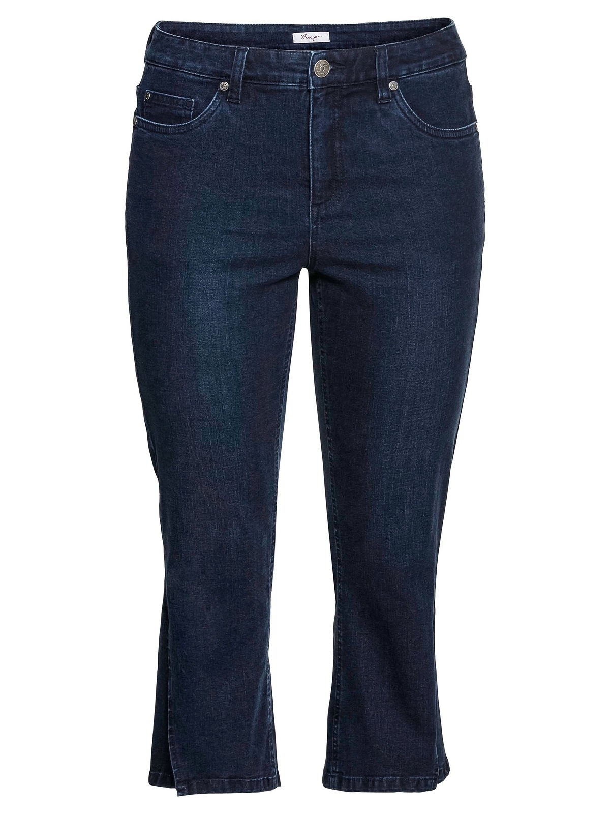 Sheego Bootcut-Jeans »Große | in für Saum Größen«, kaufen hoch 7/8-Länge mit BAUR geschlitztem