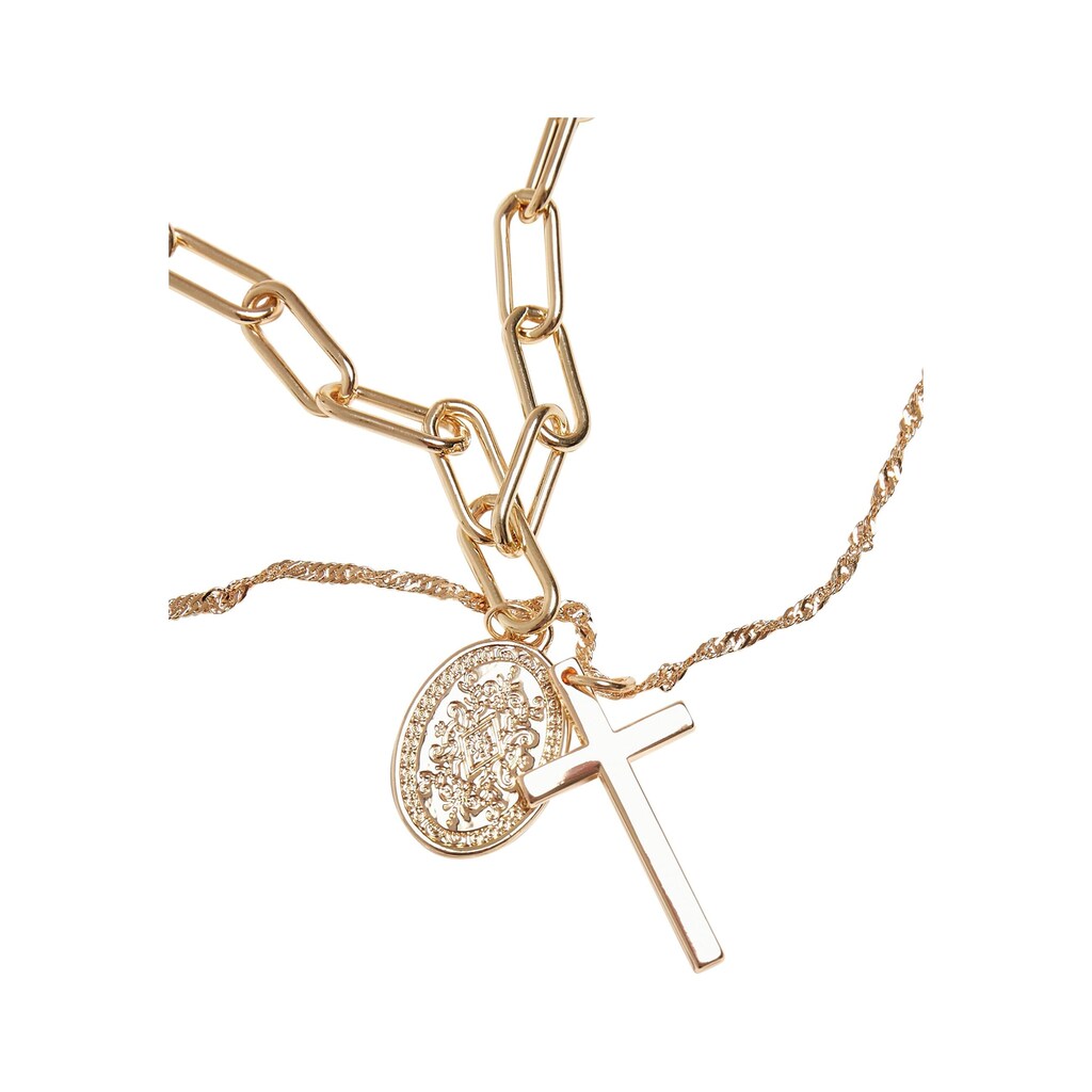 URBAN CLASSICS Kette mit Anhänger »Urban Classics Unisex Pearl Cross Necklace«