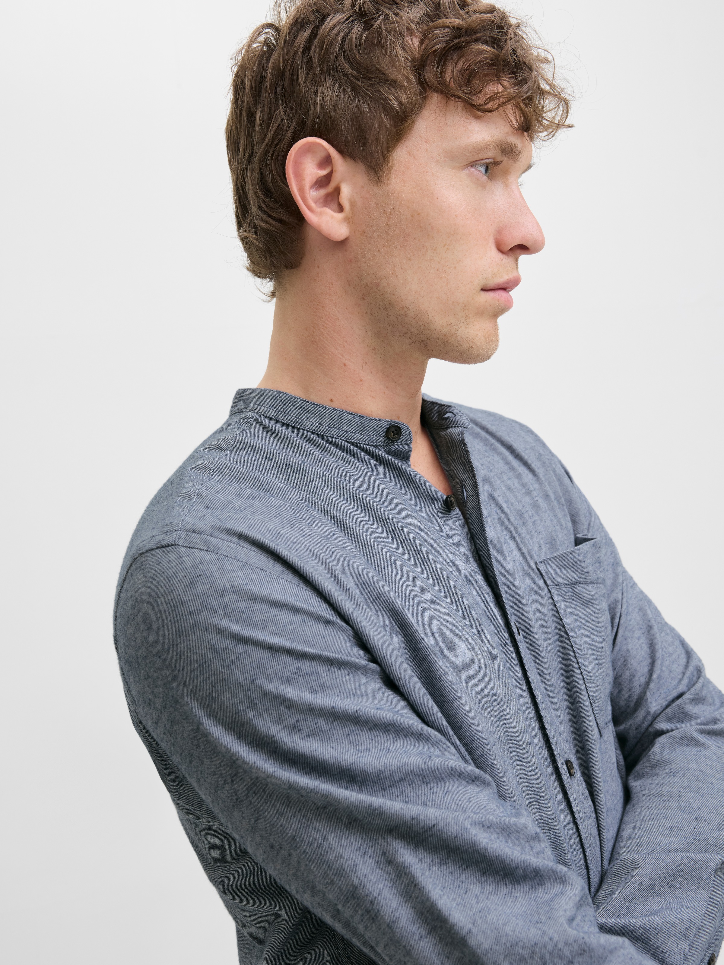 Jack & Jones Langarmhemd "JJEBAND MELANGE SHIRT L/S SN" günstig online kaufen
