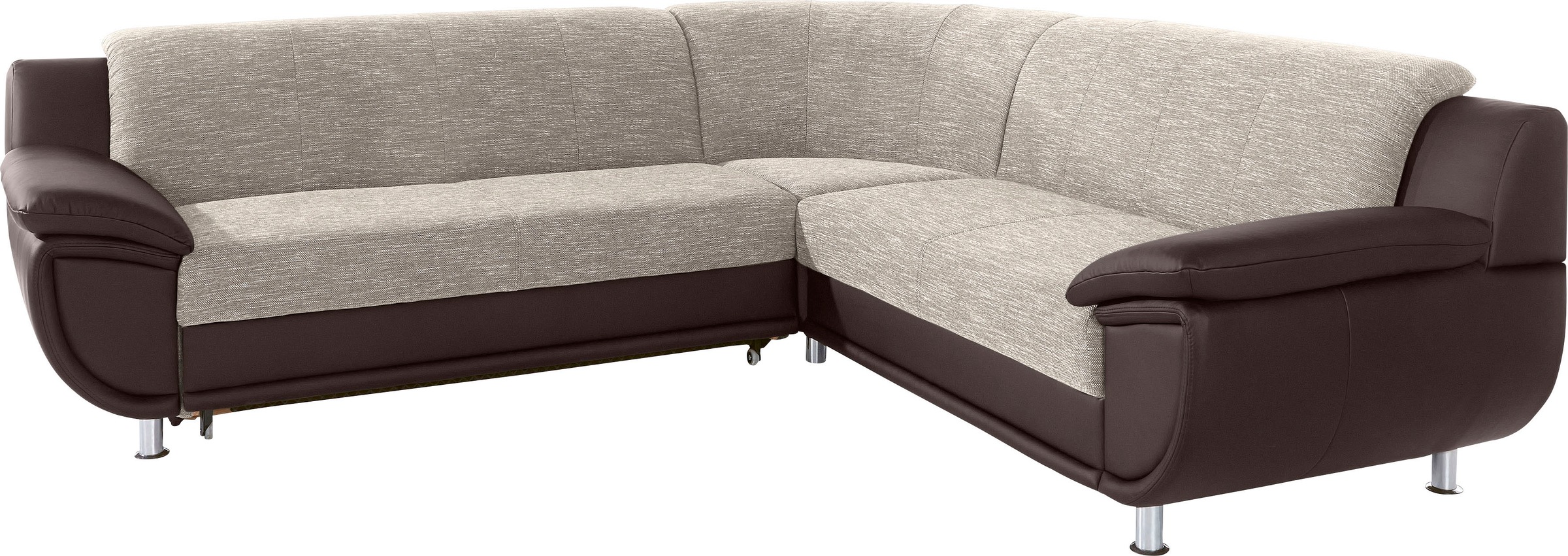 TRENDMANUFAKTUR Ecksofa »Rondo 3, zeitlos und modern, im Materialmix, L-Form«, wahlweise Federkern für hohen Sitzkomfort, wahlweise Bettfunktion