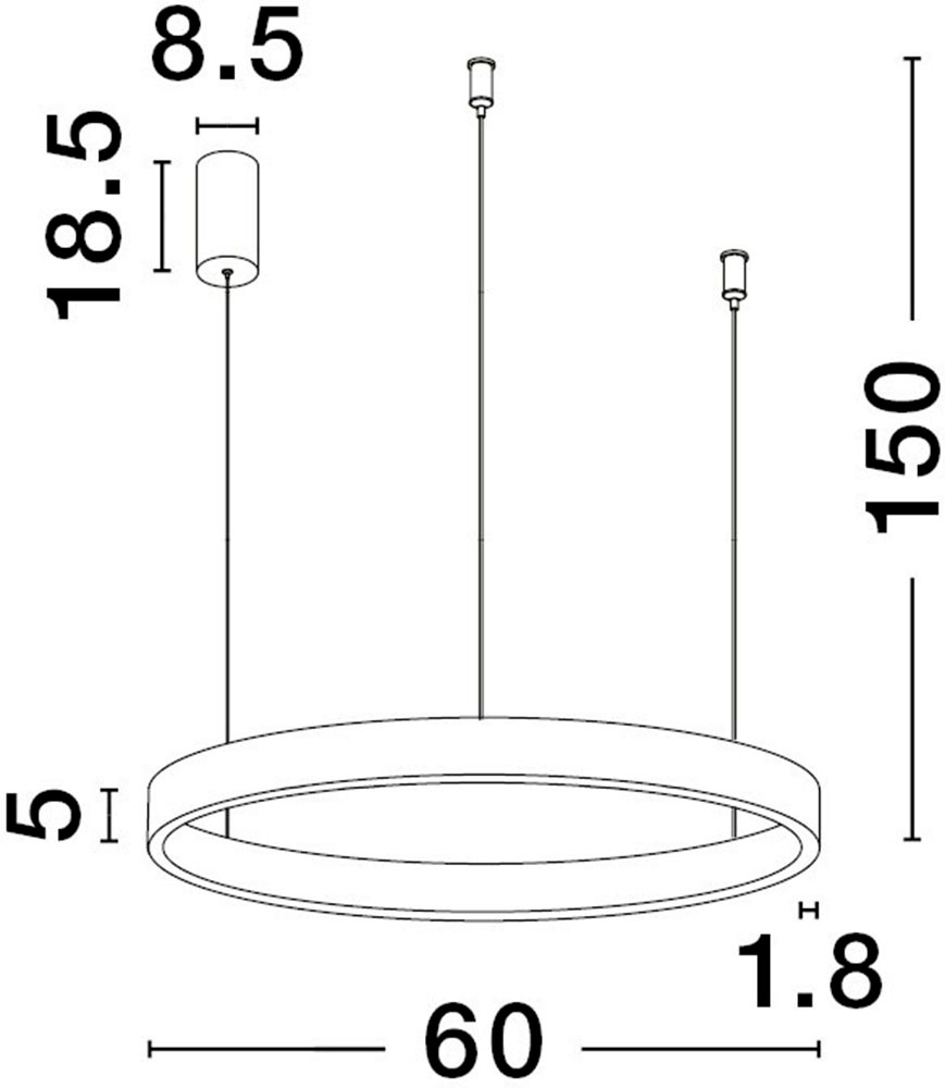 Nova Luce LED-Hängeleuchte »ELOWEN«, 1 flammig, Dimmbar; Höhenverstellbar; Mit Leuchtmittel