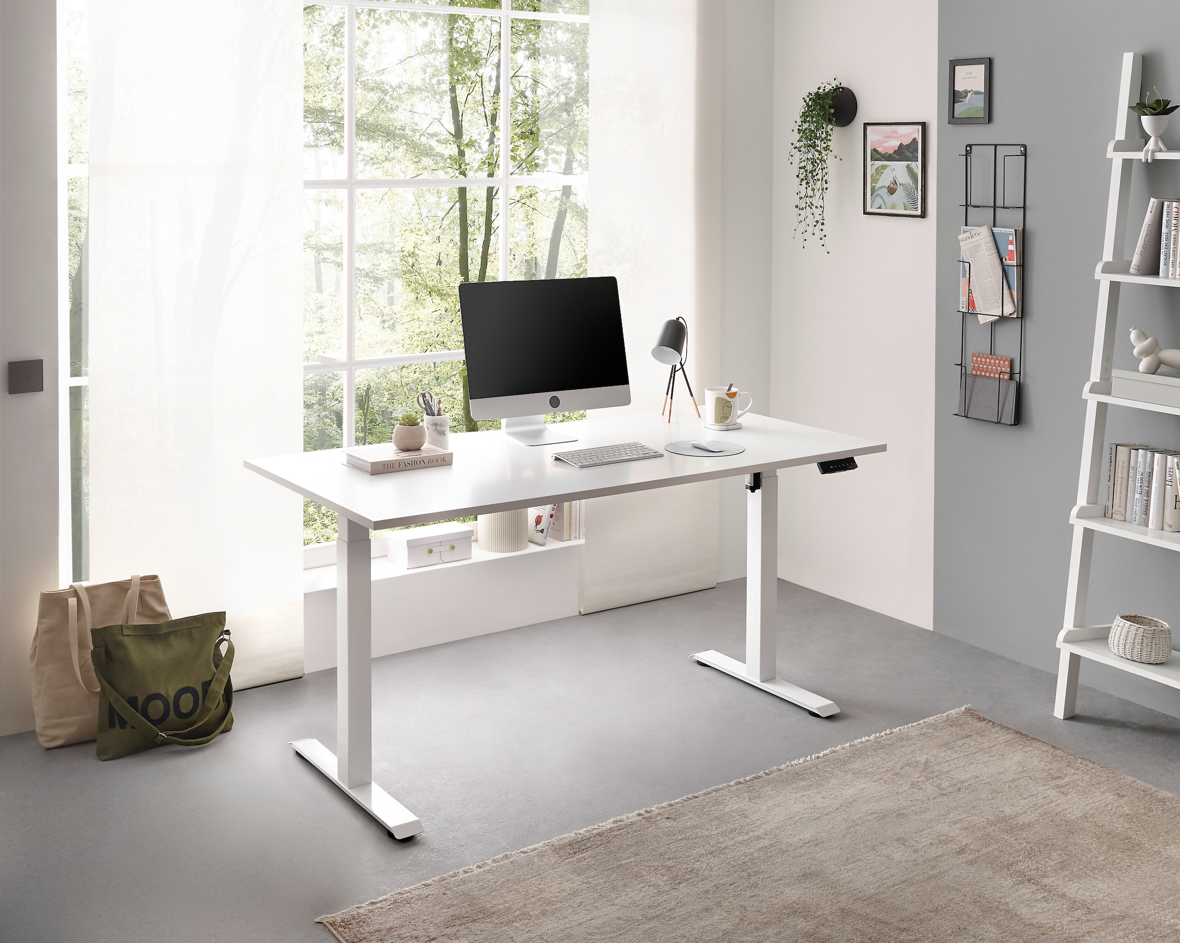 BEGA OFFICE Schreibtisch, (2 St.), Breite 137 cm, stufenlos höhenverstellbar 74-117 cm