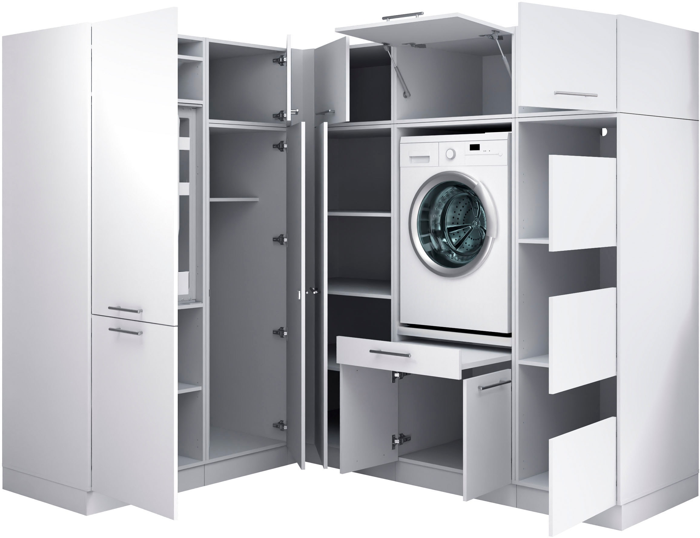 Laundreezy Mehrzweckschrank-Set »Laundreezy, 9-tlg. Mehrzweckschrank-Set B/H/T 218/200/68 cm« 9 Stk. tlg.