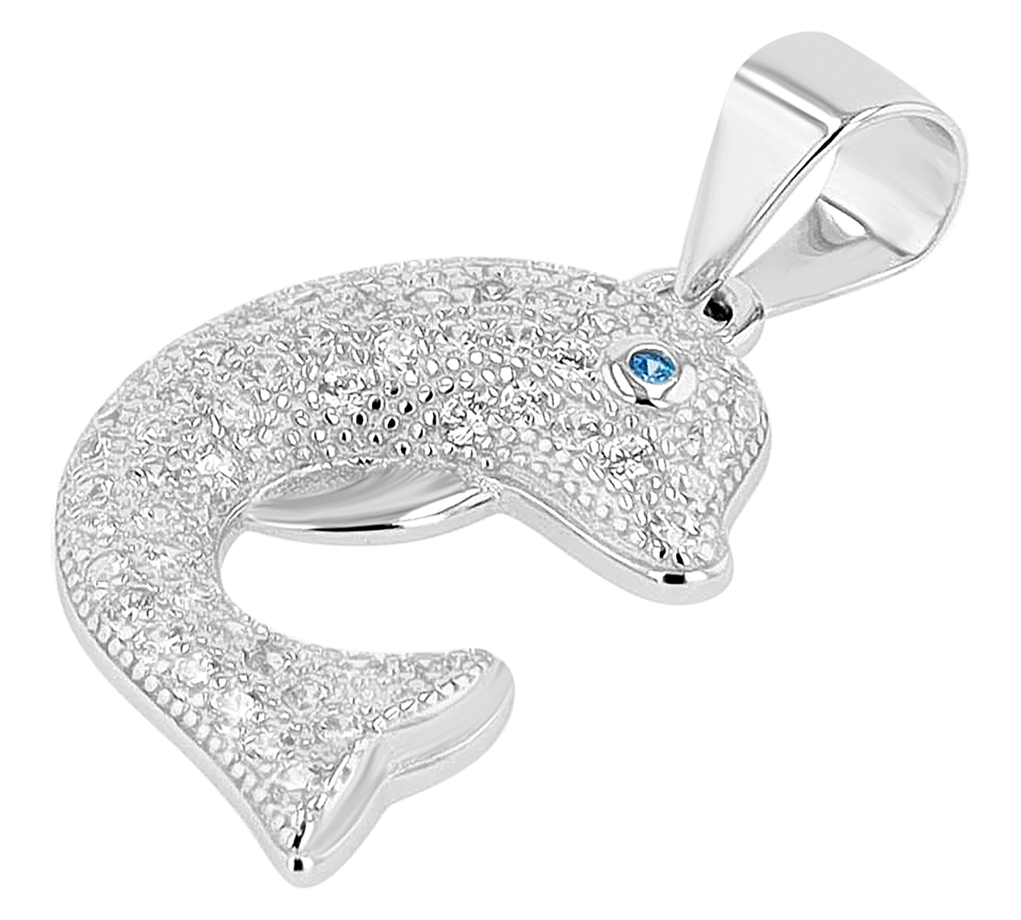 Adelia´s Kettenanhänger »Anhänger – Delfin Herzanhänger aus 925 Silber mit Zirkonia«  Ideal zum Verschenken – schlicht und stilvoll
