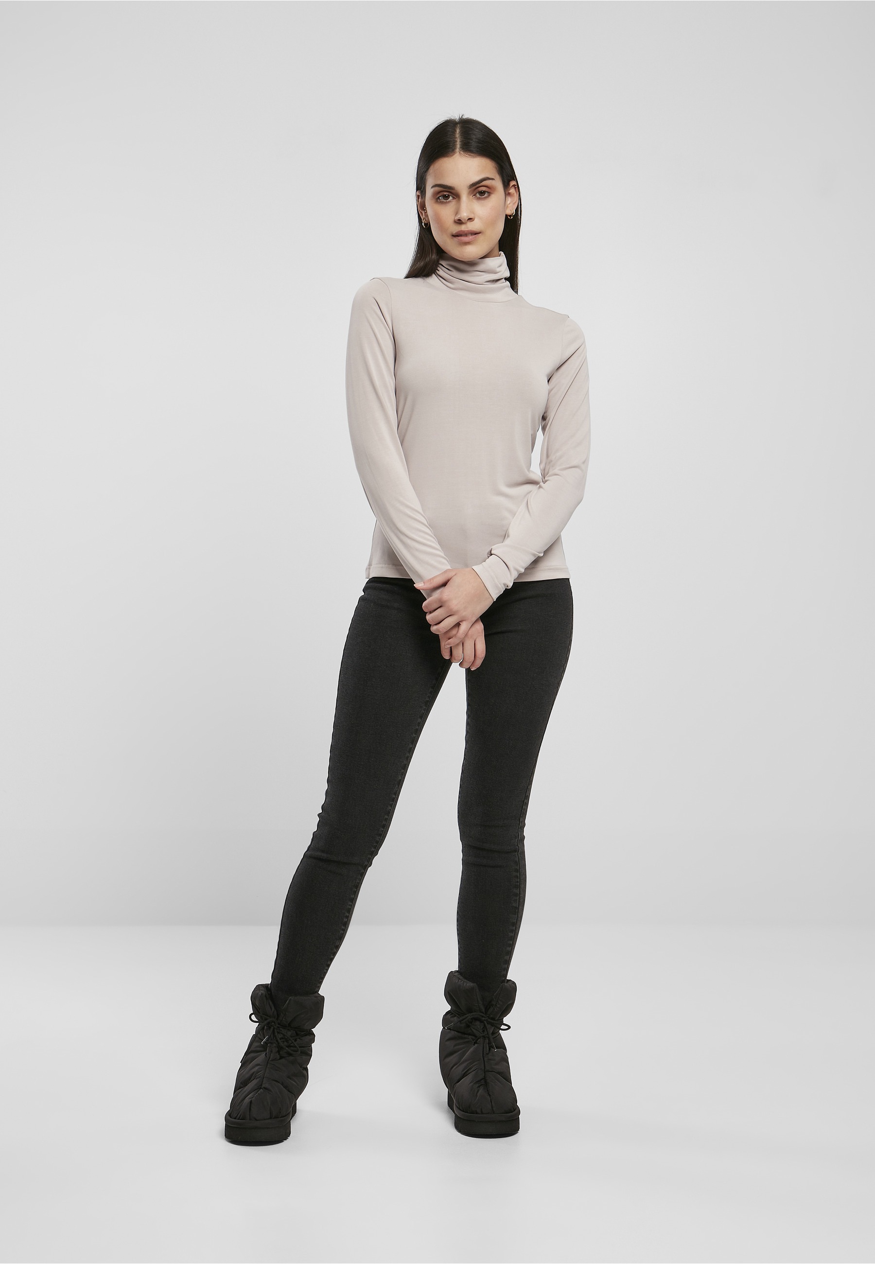 URBAN CLASSICS Langarmshirt »Urban Classics Damen Ladies Modal Turtleneck Longsleeve« 1 Stk.