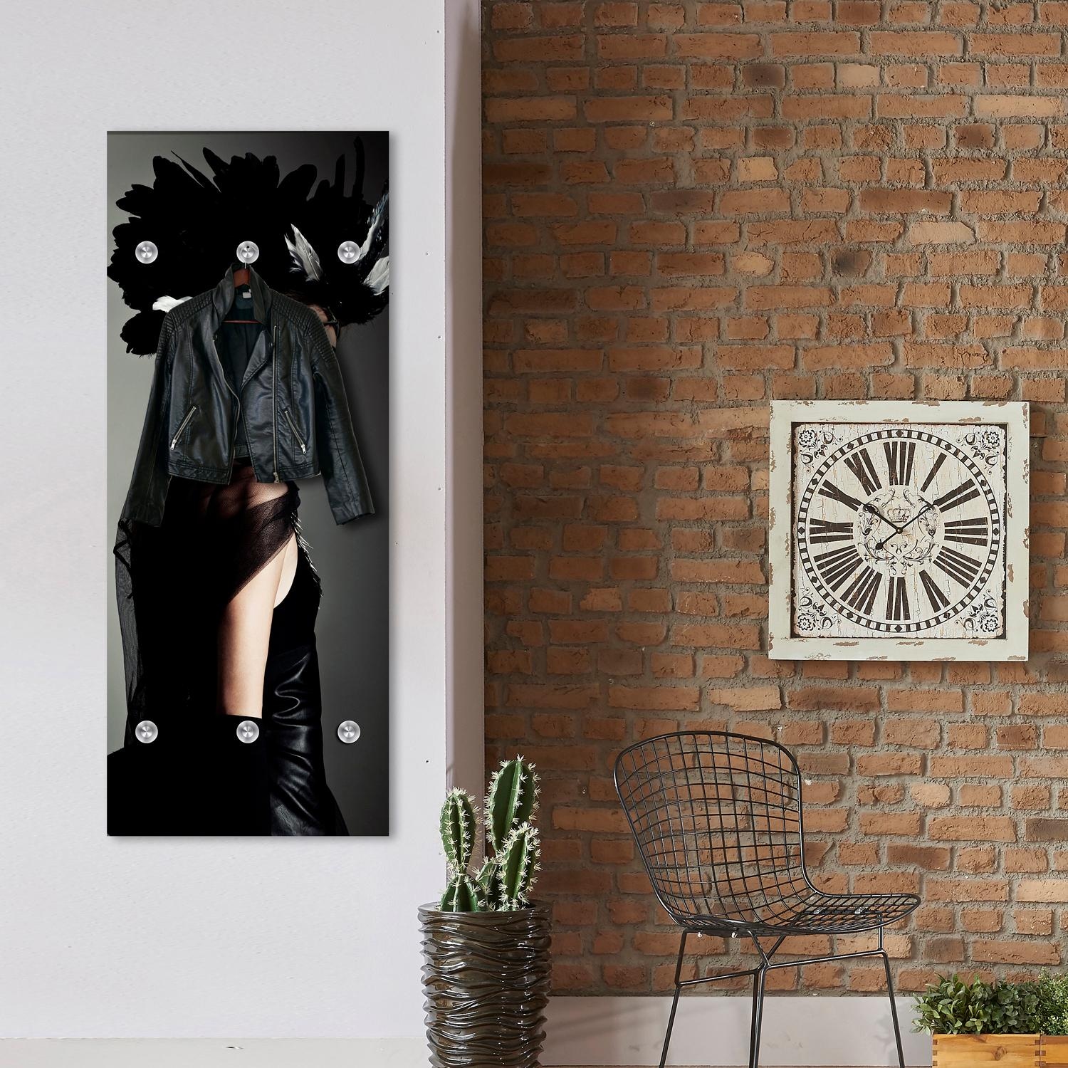 queence Garderobenleiste "Punkte", mit 6 Haken, 50 x 120 cm günstig online kaufen