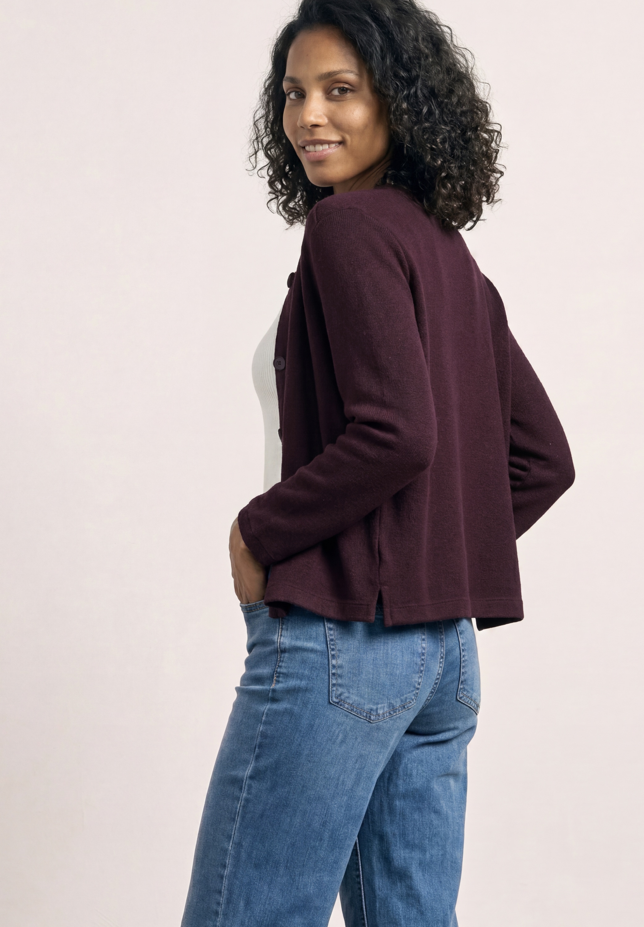 STREET ONE Cardigan 3/4-Arm und in Strick-Optik