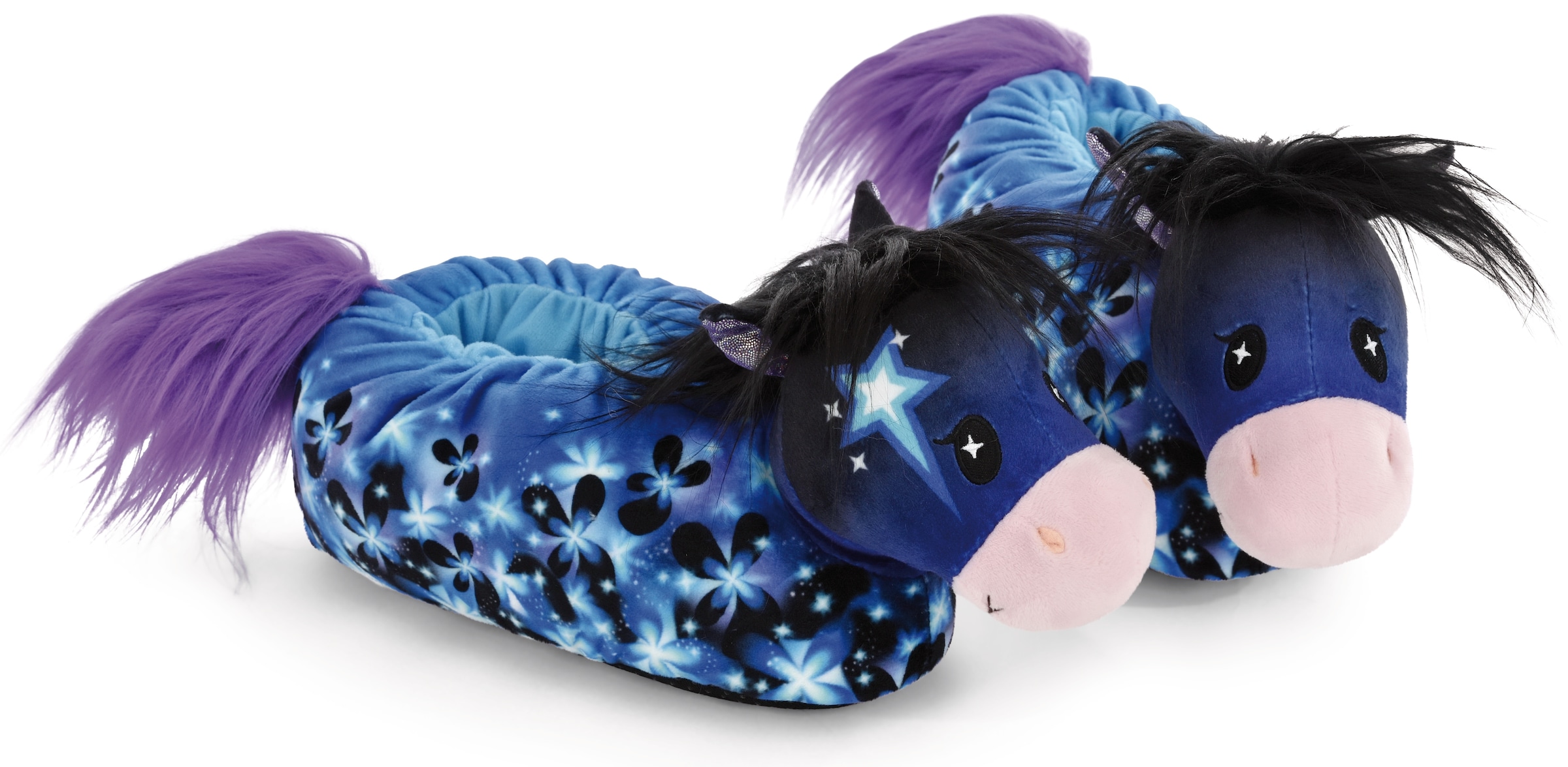 Nici Plüsch Hausschuhe »PONY STARFLOWER«, im farbenfrohen Look