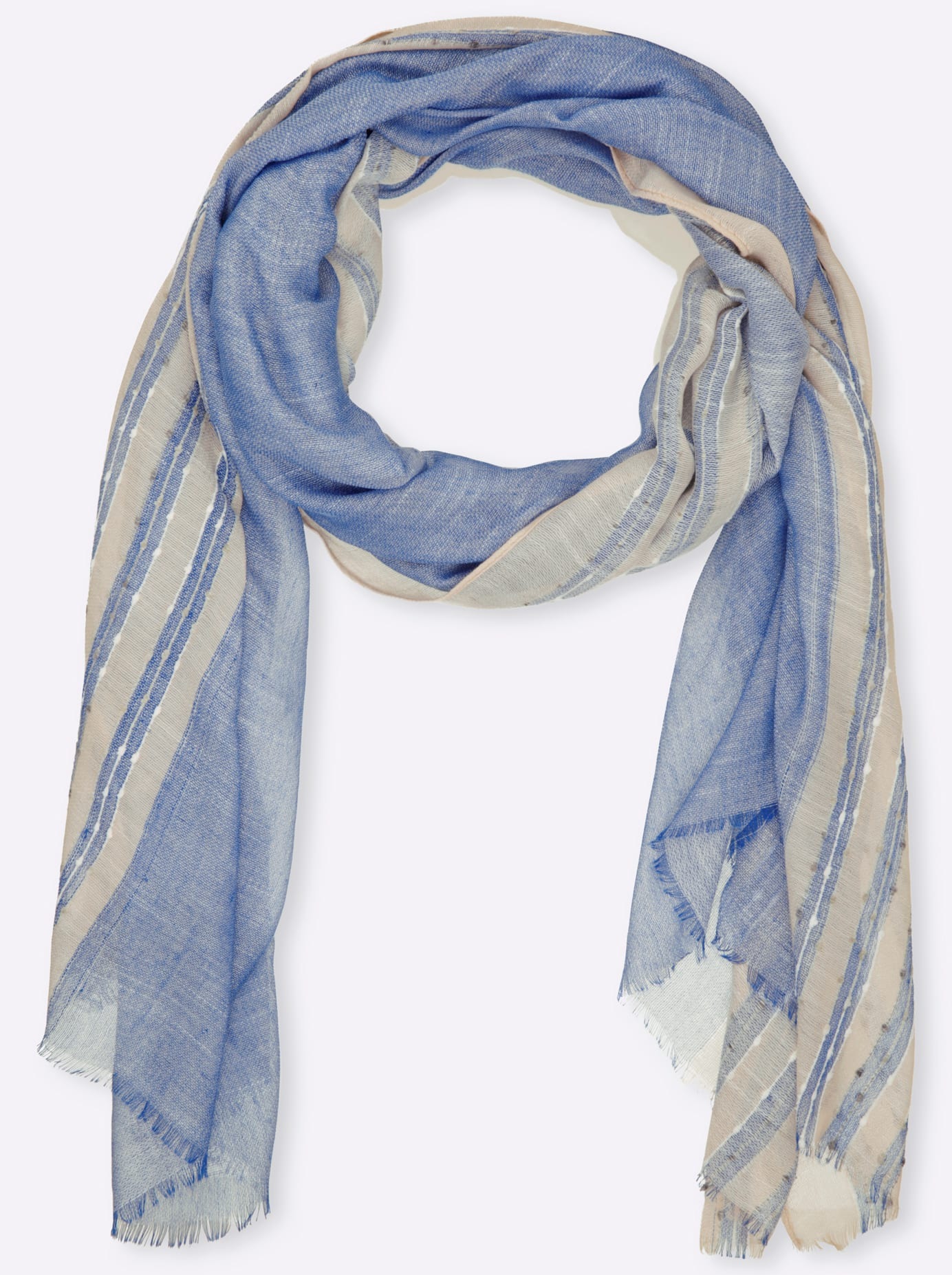 Modeschal HEINE, Damen, himmelblau, Polyester, gemustert, Modetücher