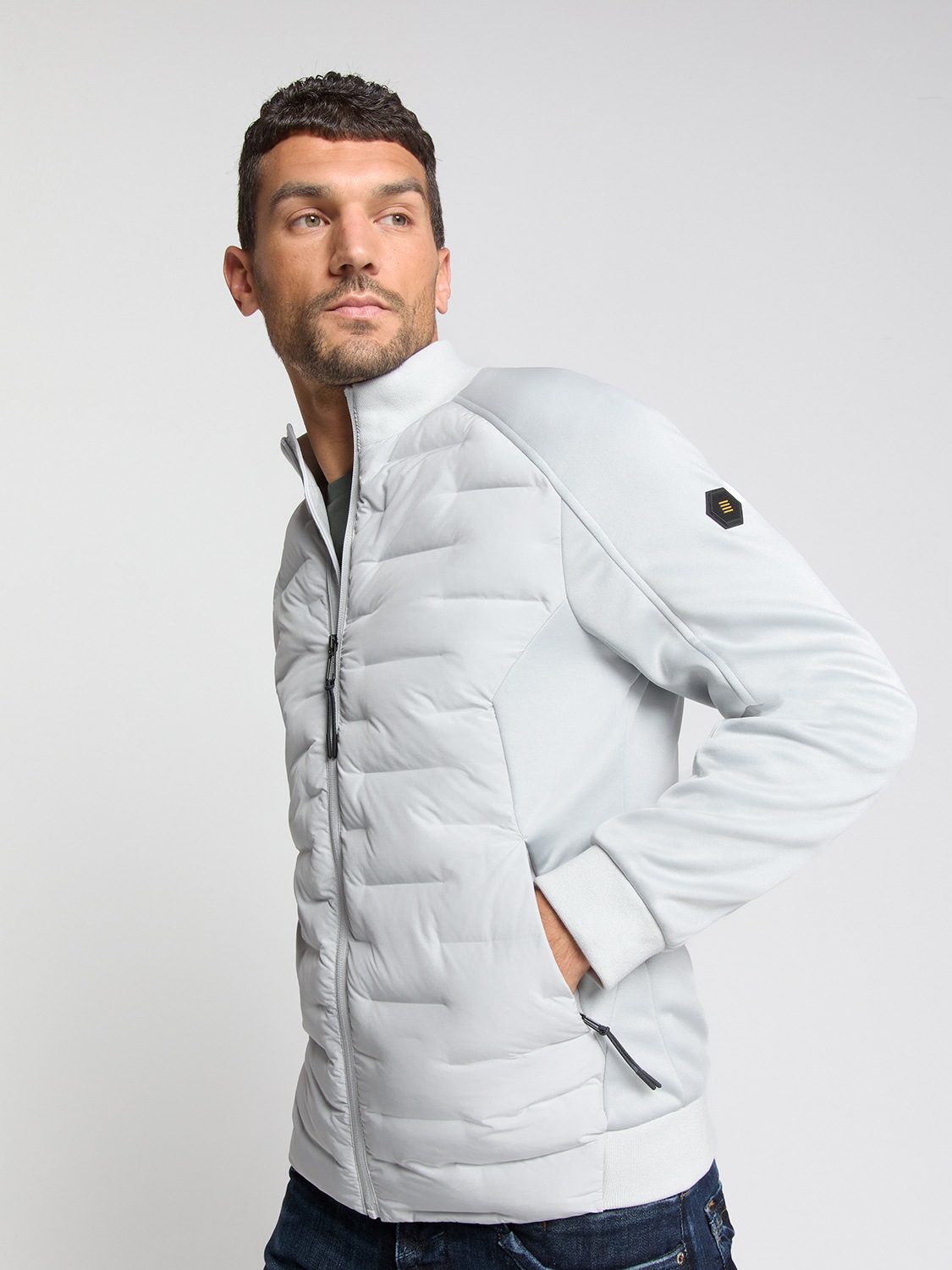 No Excess Allwetterjacke Quilted Jacket Chalk Size L 3