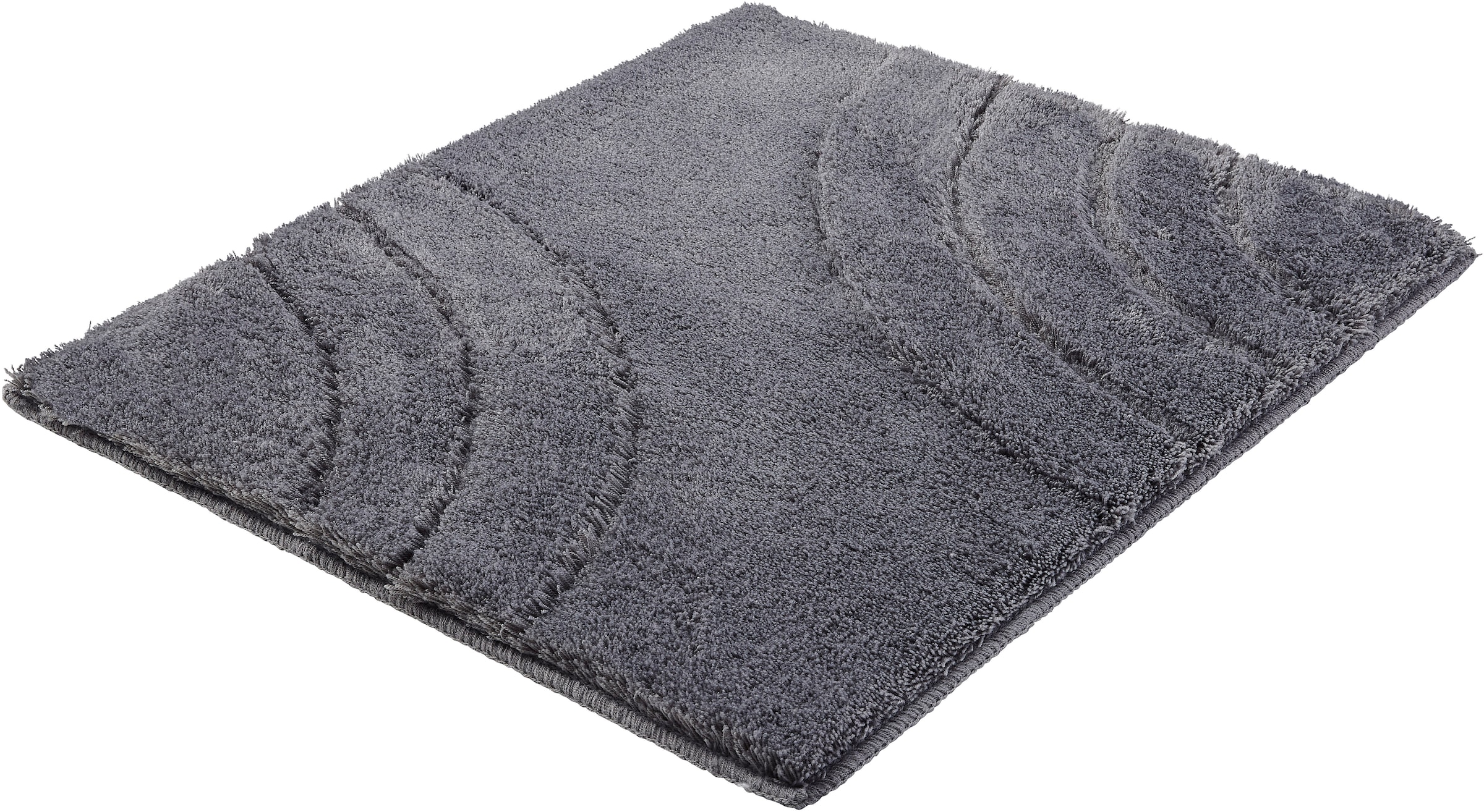 Kleine Wolke ""Saturn", Badvorleger, Badezimmer Teppich" Höhe 25 mm rutschhemmend beschichtet fußbodenheizungsgeeignet Badteppich, Uni Farben, modernes Design, Hoch-Tief Effekt