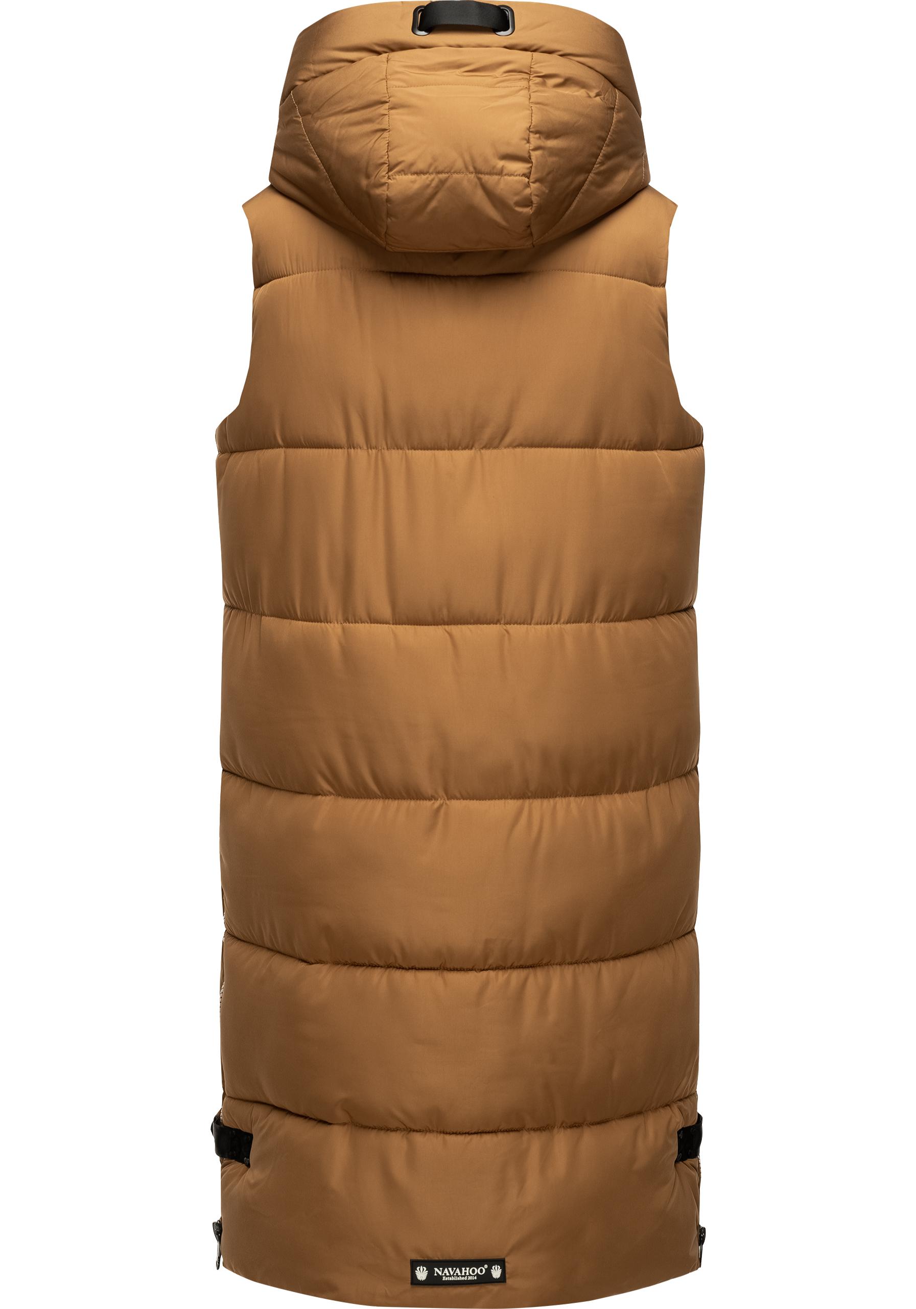 Thumbnail - Navahoo Steppweste "Schnuffelchen" 1 Stk. tlg. warme Damen Outdoor-Weste lang mit Kapuze