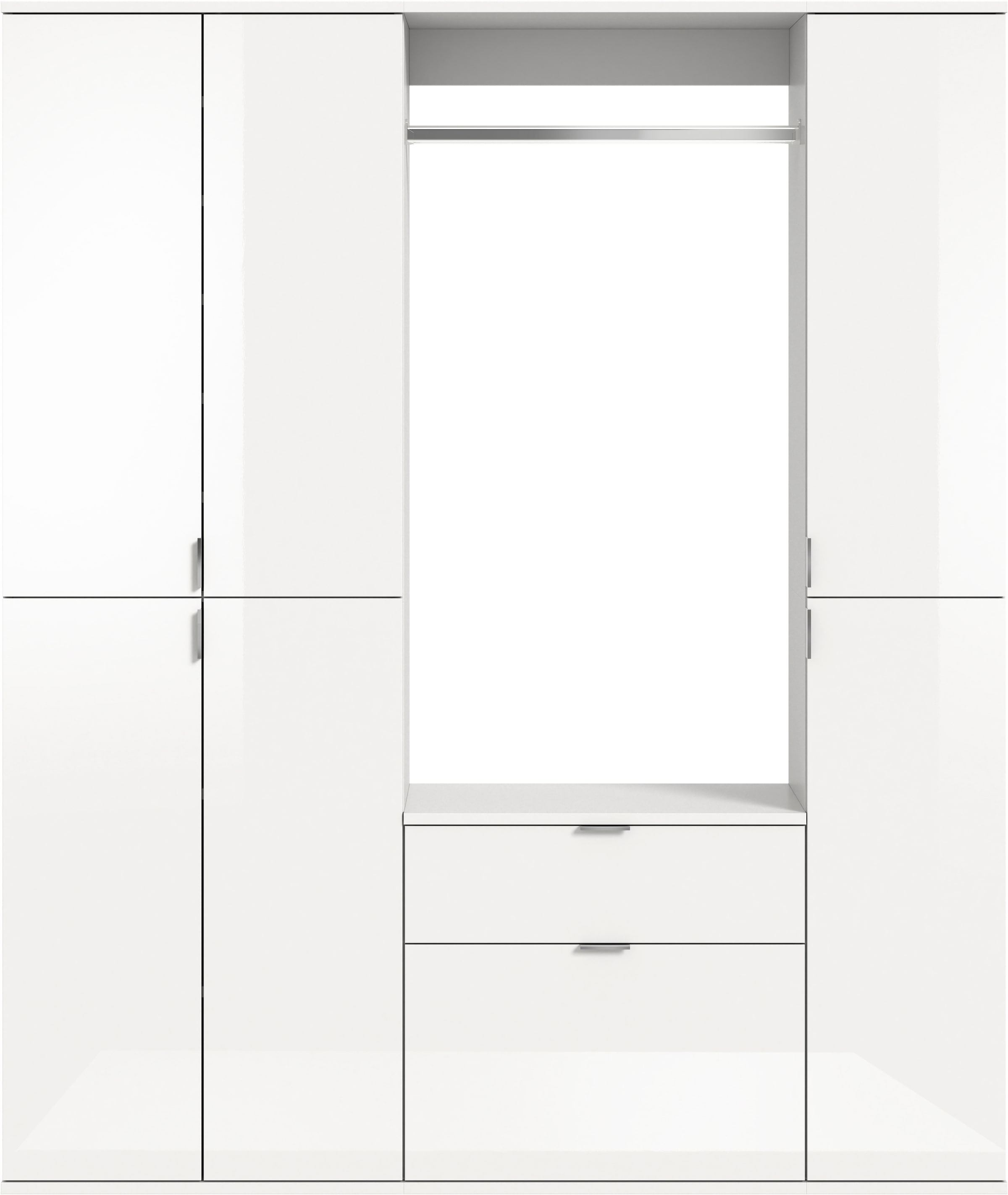 INOSIGN Garderoben-Set »Trondheim, Breite 152 cm, 5-teilig, bestehend aus:«, (Set, 4 St.), 2x Garderobenschrank, 1 Kommode, 1 Garderobenstange, 1 Ablageboden