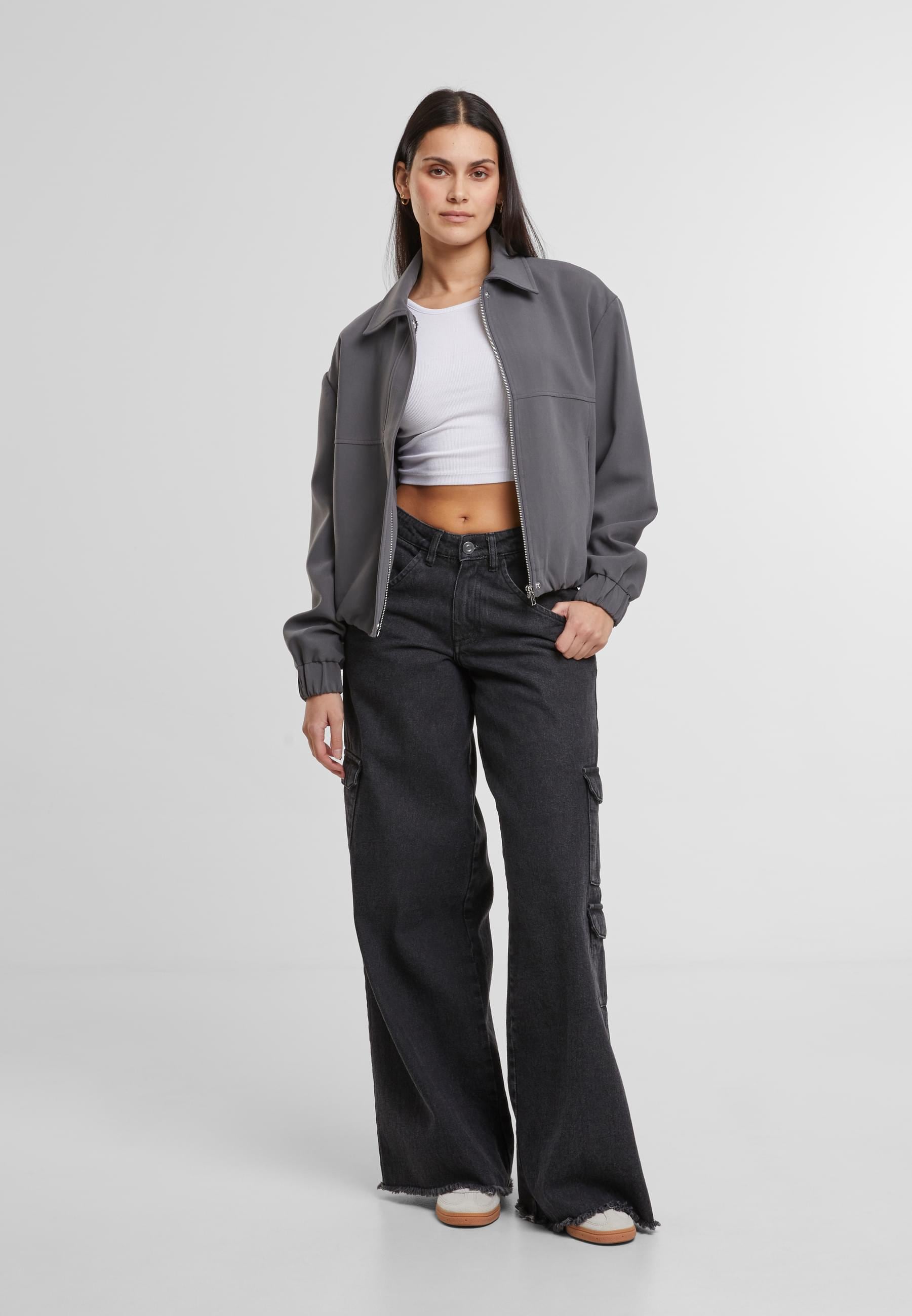 URBAN CLASSICS Allwetterjacke »Urban Classics Ladies Short Blouson«, (1 St.), ohne Kapuze