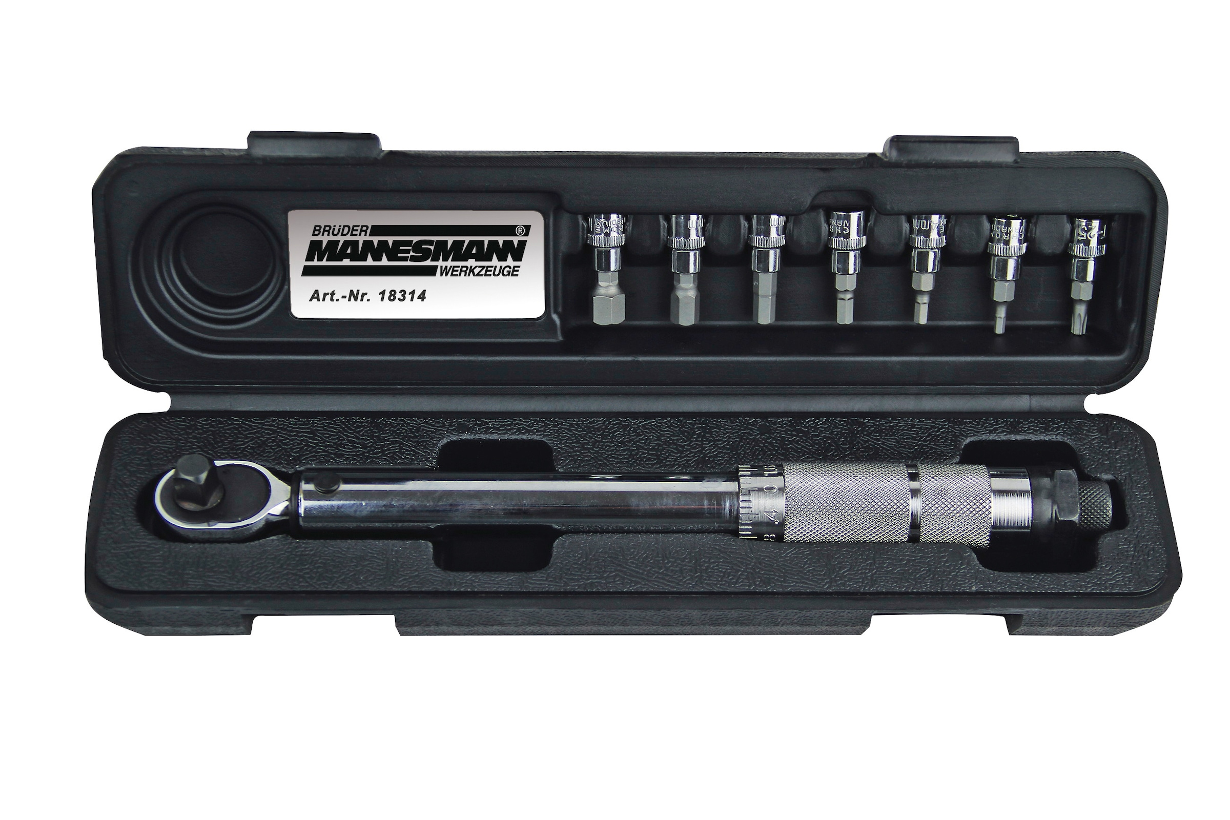 Drehmomentschlüssel "8-tlg.", schwarz, BRÜDER MANNESMANN WERKZEUGE, Schraubenschlüssel, 5-25 Nm