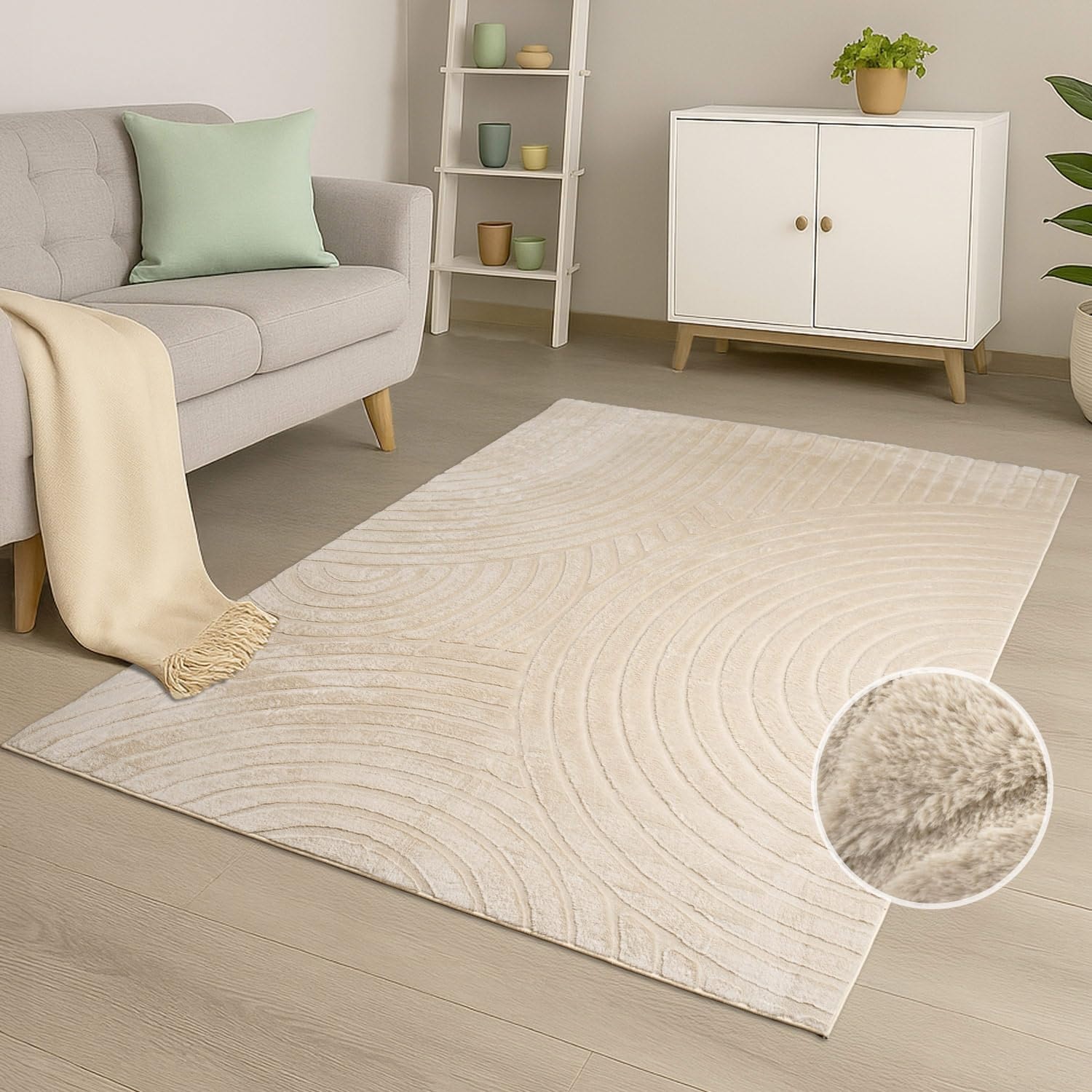 Carpet City Teppich "WAVES 501" rechteckig 12 mm Höhe Kurzflor, Hochtief-Mu günstig online kaufen