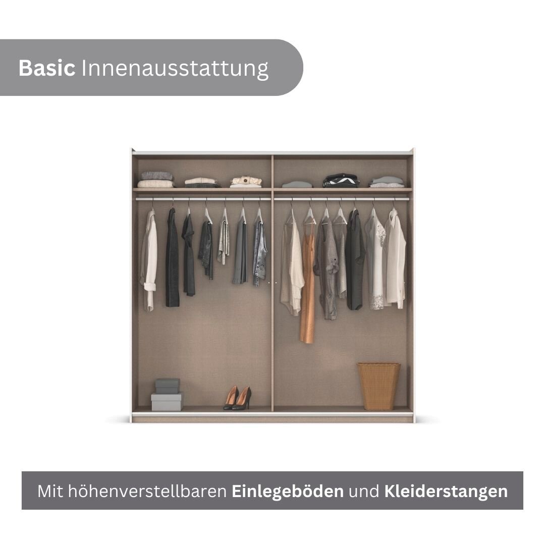 rauch Kleiderschrank »Schwebetürenschrank Schrank Garderobe Wäscheschrank ASTANA« 3 Ausstattungen BASIC/CLASSIC/PREMIUM, B/H/T: 218/210/59 cm, 
