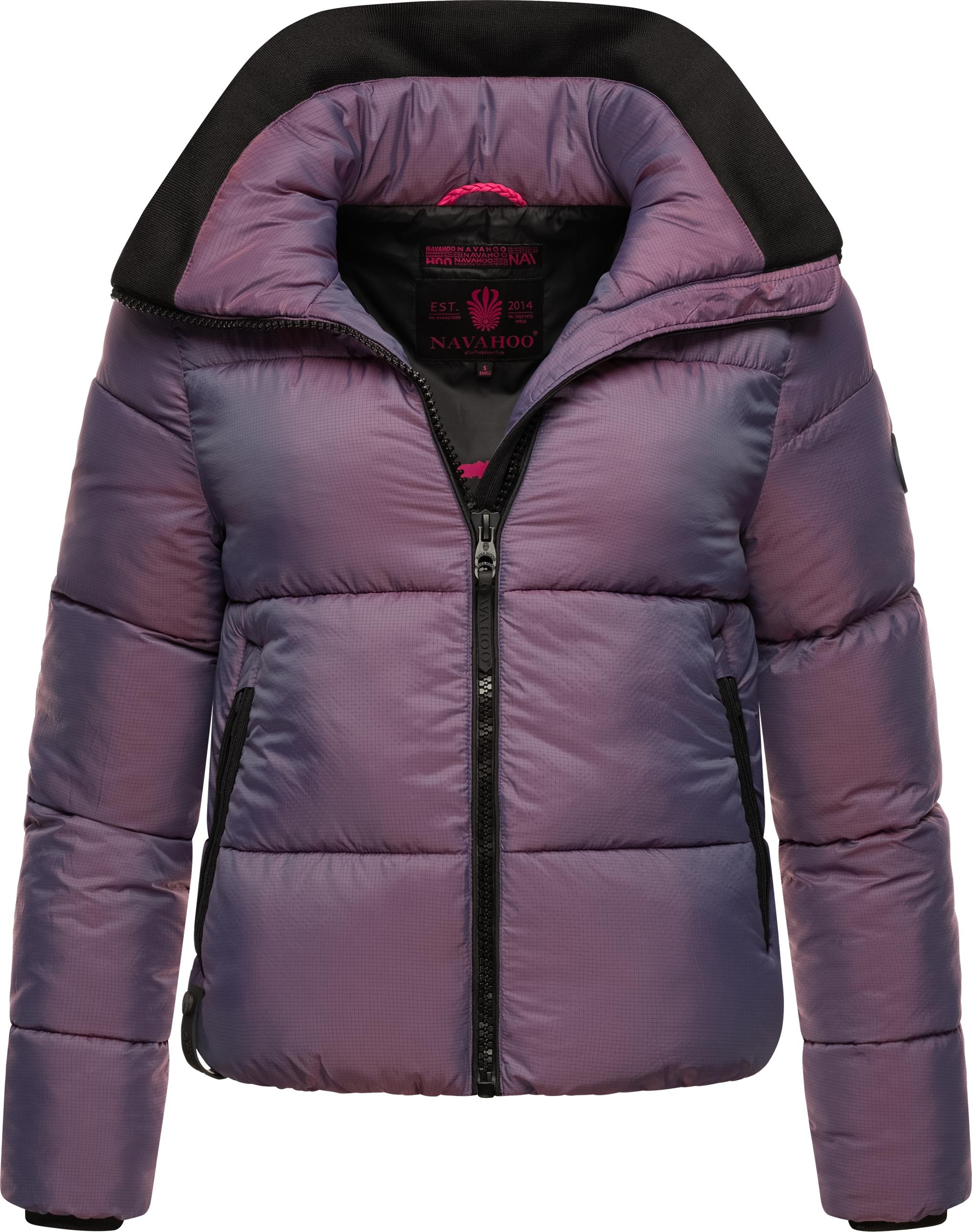 Navahoo Steppjacke »Sternschnüppchen«, ohne Kapuze, Gesteppte Damen Winterjacke in Chrom-Optik