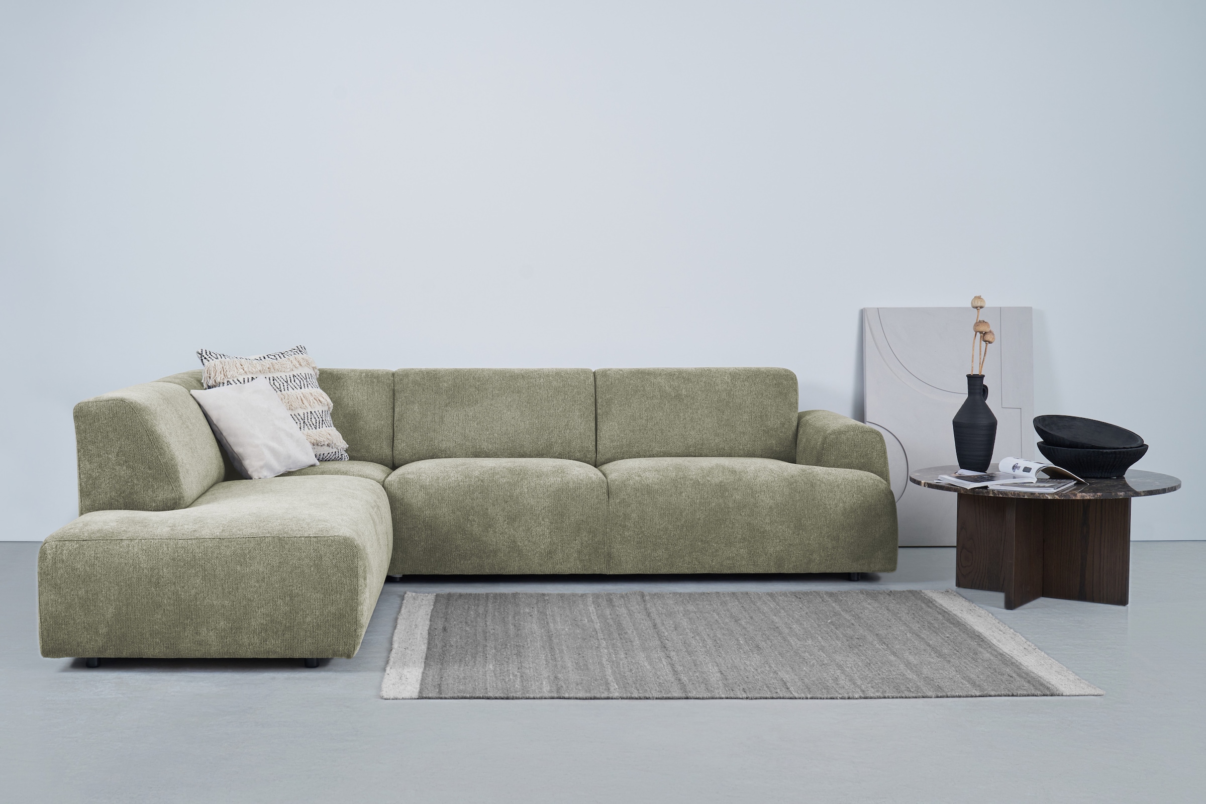 Home affaire Ecksofa "Linkka, Breite 282 cm" L-Form, in einem weichen Cheni günstig online kaufen