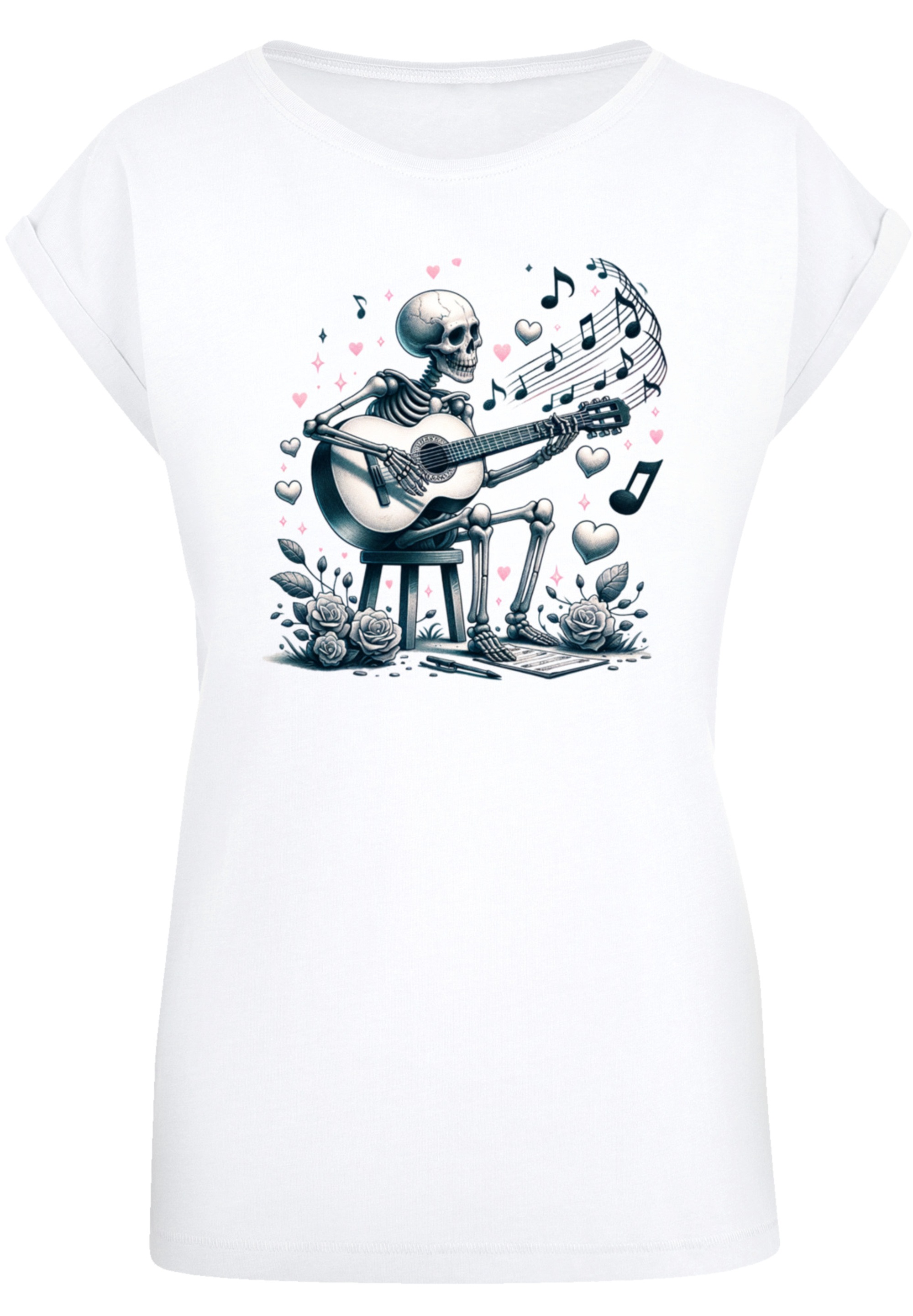 F4NT4STIC T-Shirt »Skelett spielt Gitarre, Musik, Liebe«, Premium Qualität