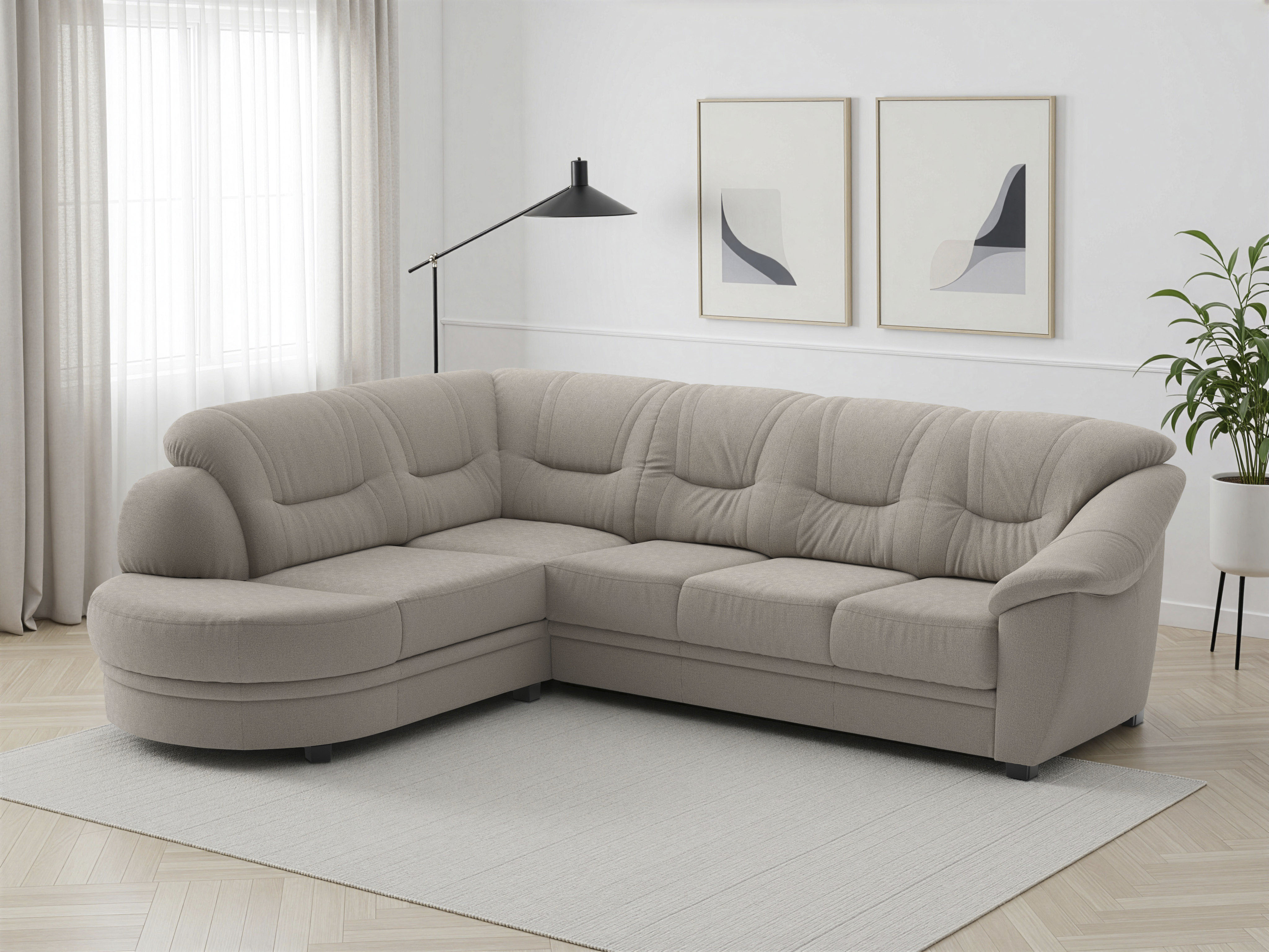 sit&more Ecksofa "Savona L-Form, B: 267 cm, Couch mit Federkern, Komfortsitzhöhe 46 cm" optional mit Schlaffunktion