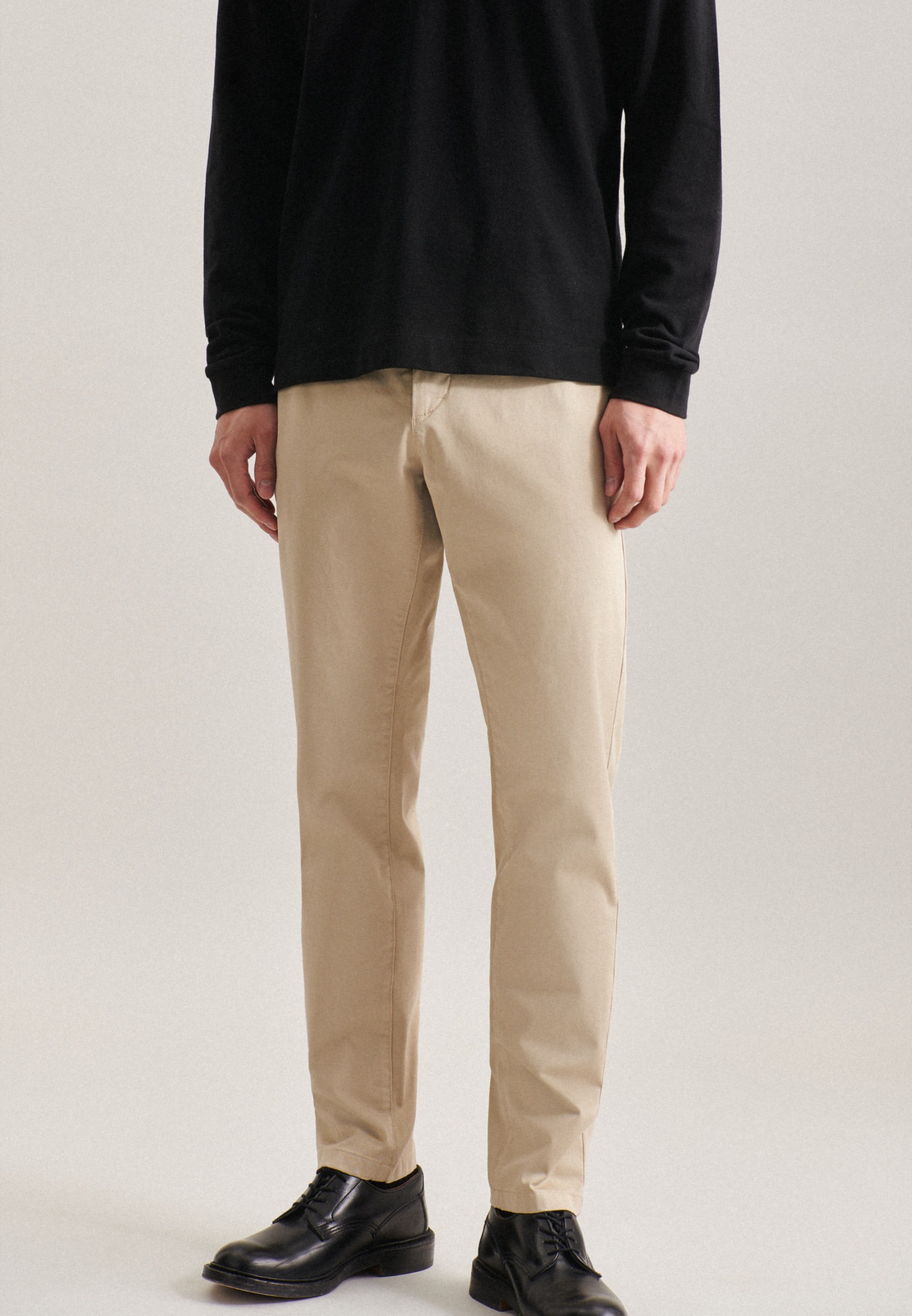 Chinohose SEIDENSTICKER "Schwarze Rose", Herren, Gr. 36/34, Normalgrößen, beige, 97% Baumwolle, 3% Elasthan, unifarben, Hosen Chinohose 2
