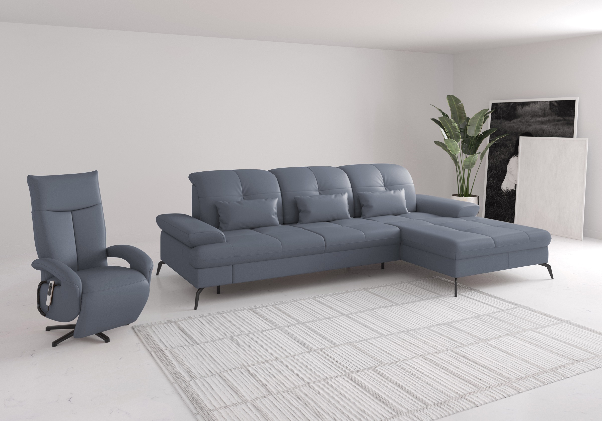 sit&more Ecksofa »Amica, L-Form, inkl. Sitztiefenverstellung & Armteilverstellung«, wahlweise mit Bettfunktion, Bettkasten und Kopfteilverstellung