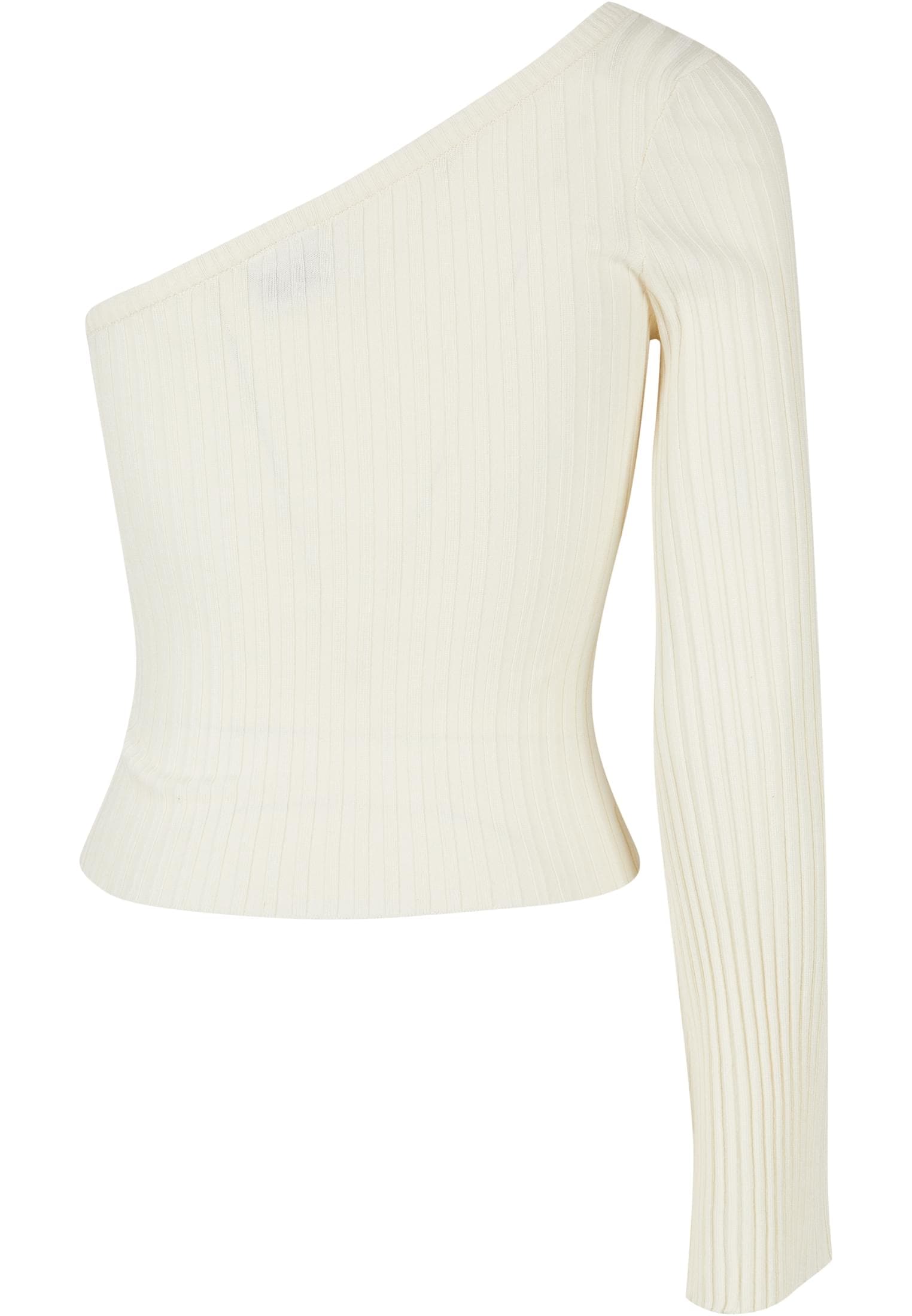 URBAN CLASSICS Rundhalspullover »Urban Classics Damen Ladies Short Rib Knit One Sleeve Sweater«