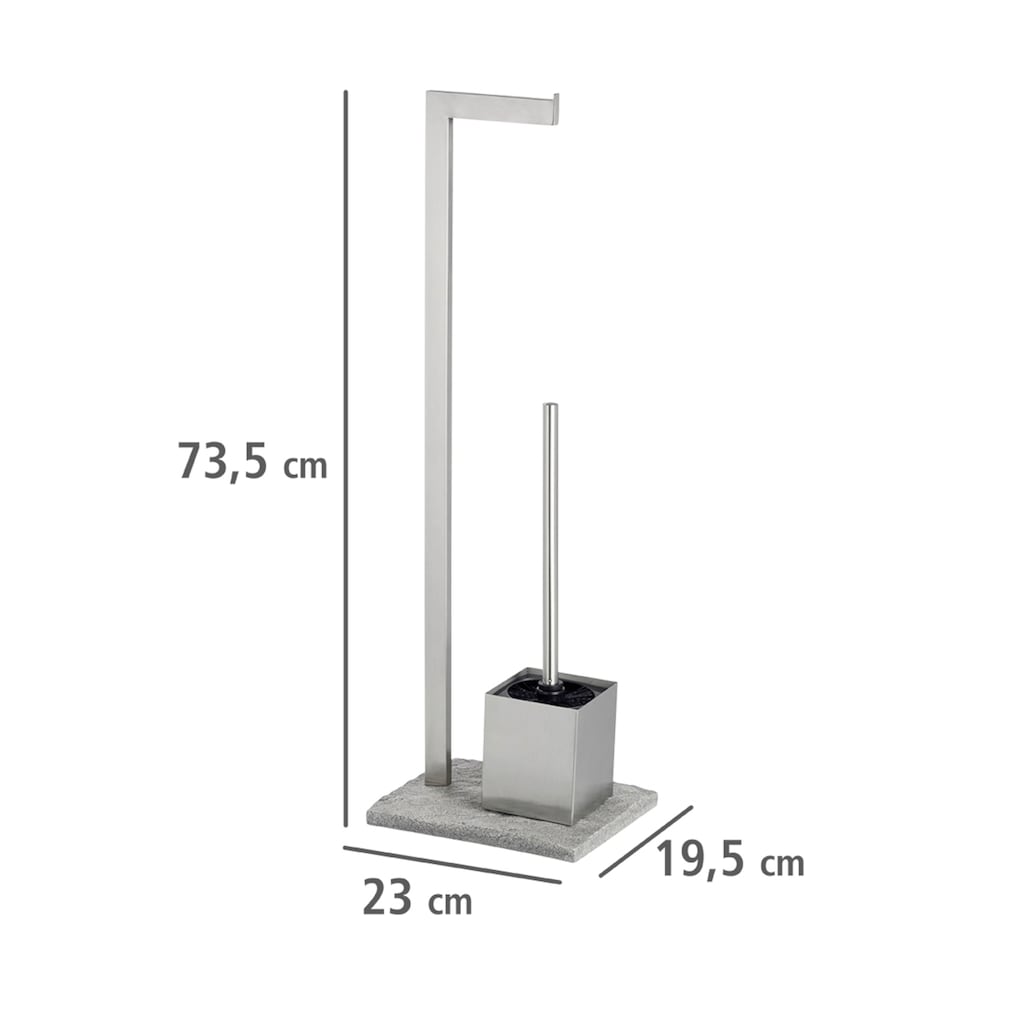 WENKO WC-Garnitur »Granit«, aus Edelstahl-Polyresin (Kunststein)