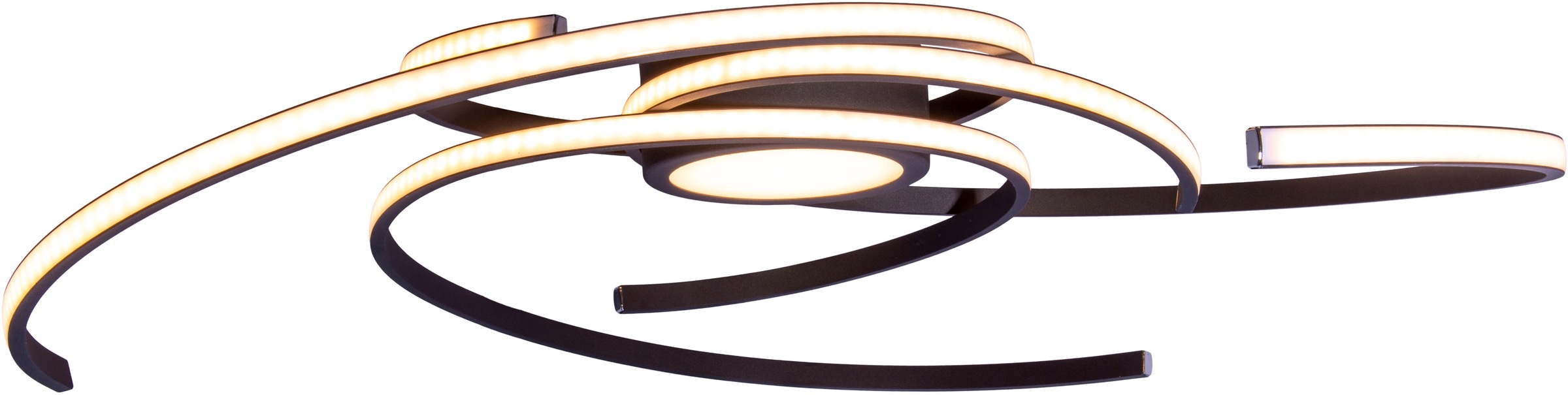 näve LED Deckenleuchte »"RADON" schwarz«, 1 flammig, In 3-Stufen-dimmbar, Lichtfarbe warmweiß, Durchmesser 75cm