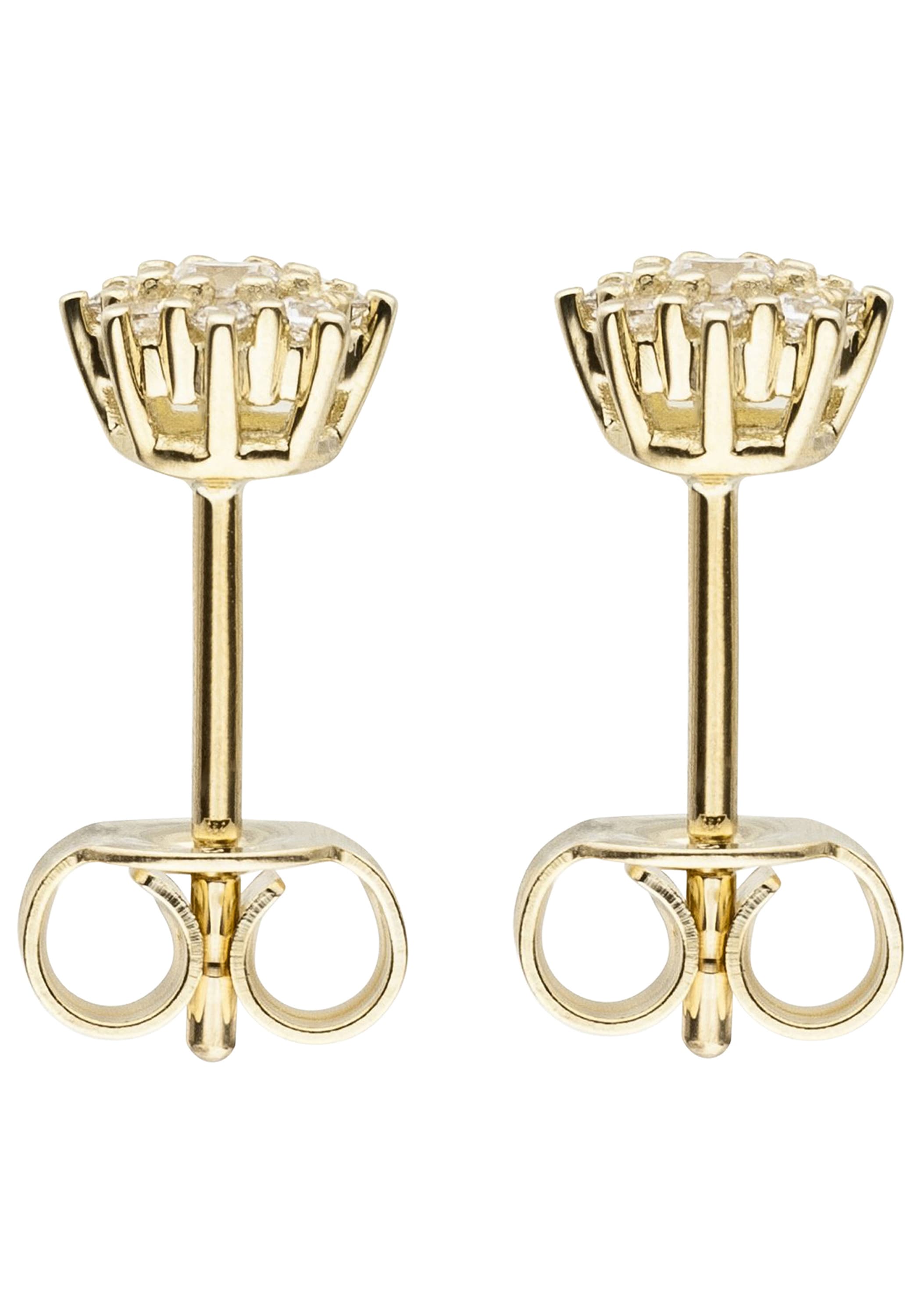 JOBO Paar Ohrstecker 333 Gold mit 18 Zirkonia