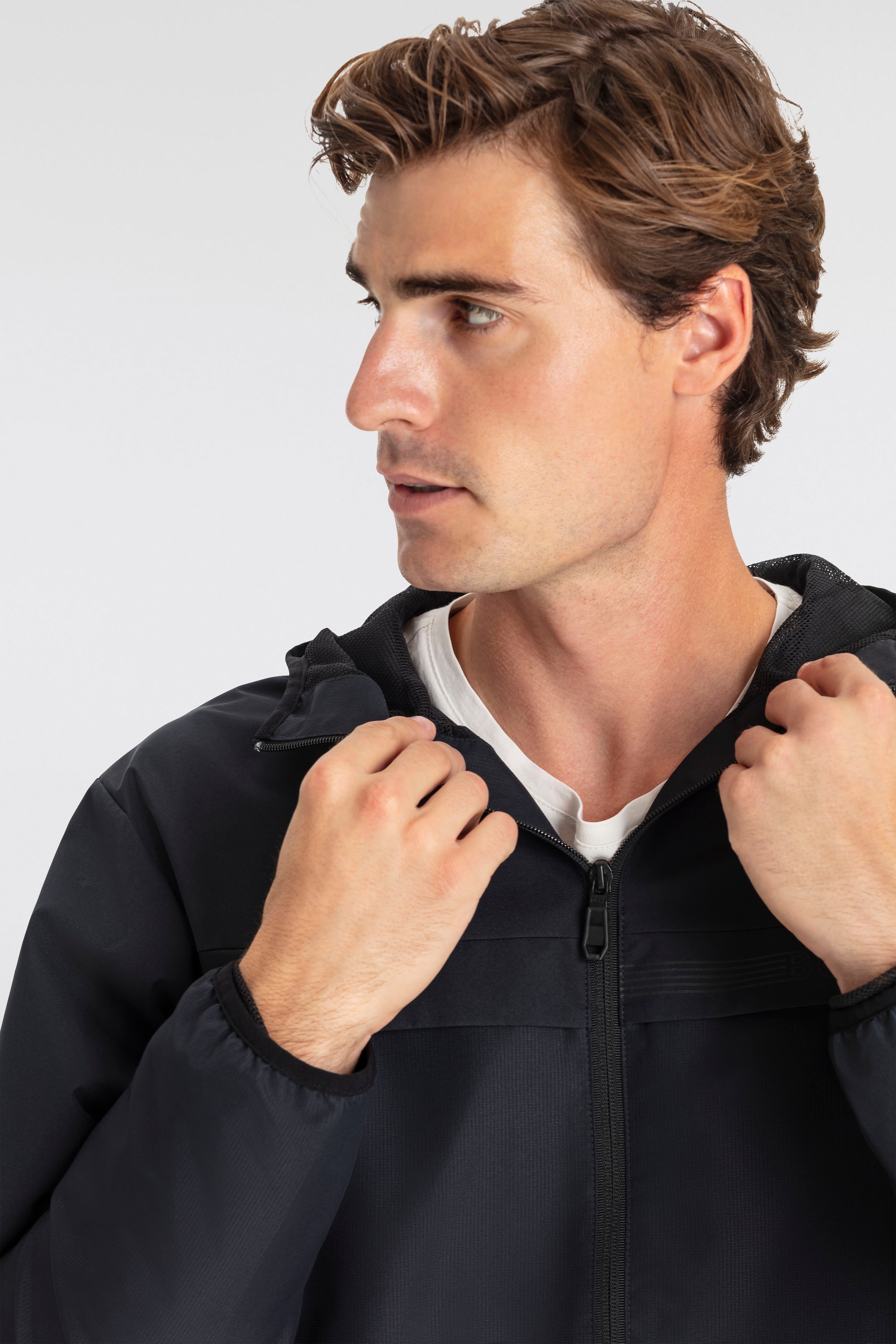 BOSS GREEN Windbreaker »J_Farrier« mit Kapuze mit Markenlabel