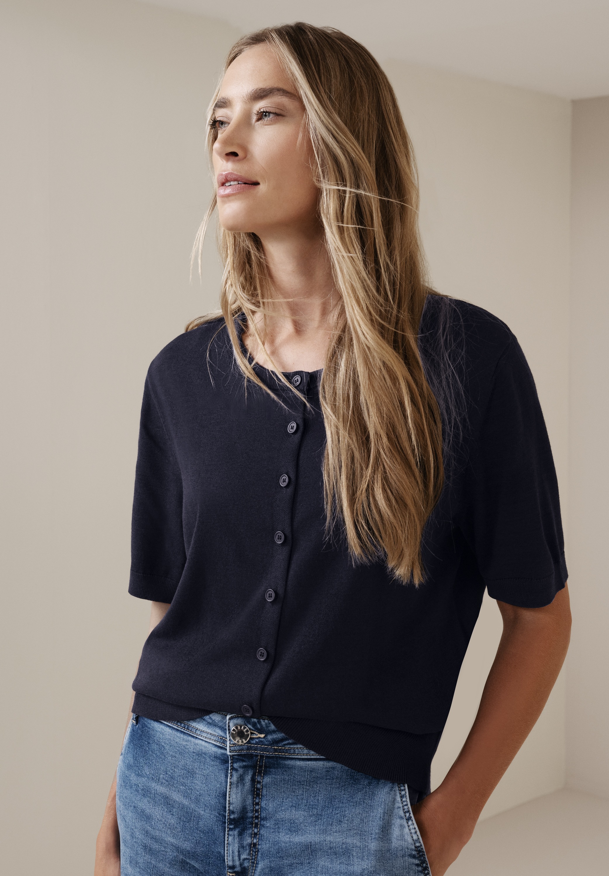 STREET ONE Cardigan Kurzarm-Cardigan mit Rundhals günstig online kaufen