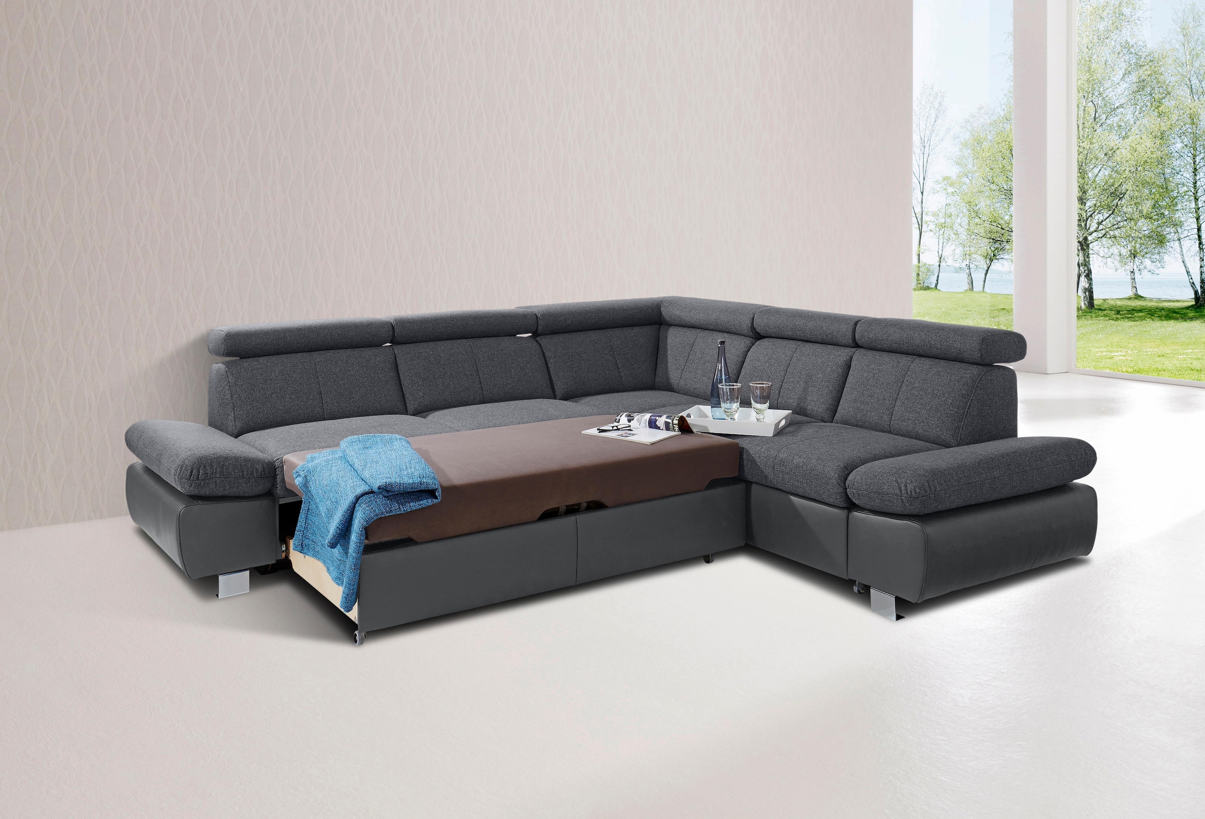 exxpo - sofa fashion Ecksofa "Happy, bequem, tolle Detailverarbeitung, zeit günstig online kaufen