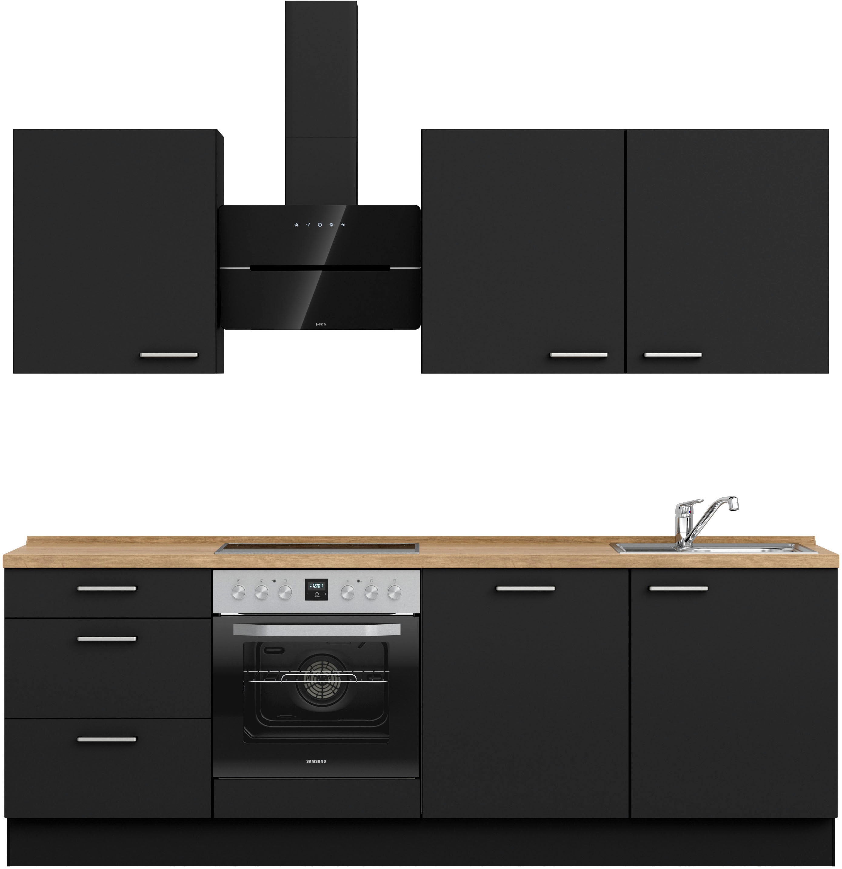 nobilia Küchenzeile ""Touch II", NEU: individuell anpassbar mit gratis Profi-Beratung" vormontiert, Breite 240 cm, Ausrichtung wählbar, wahlw. mit E-Geräten