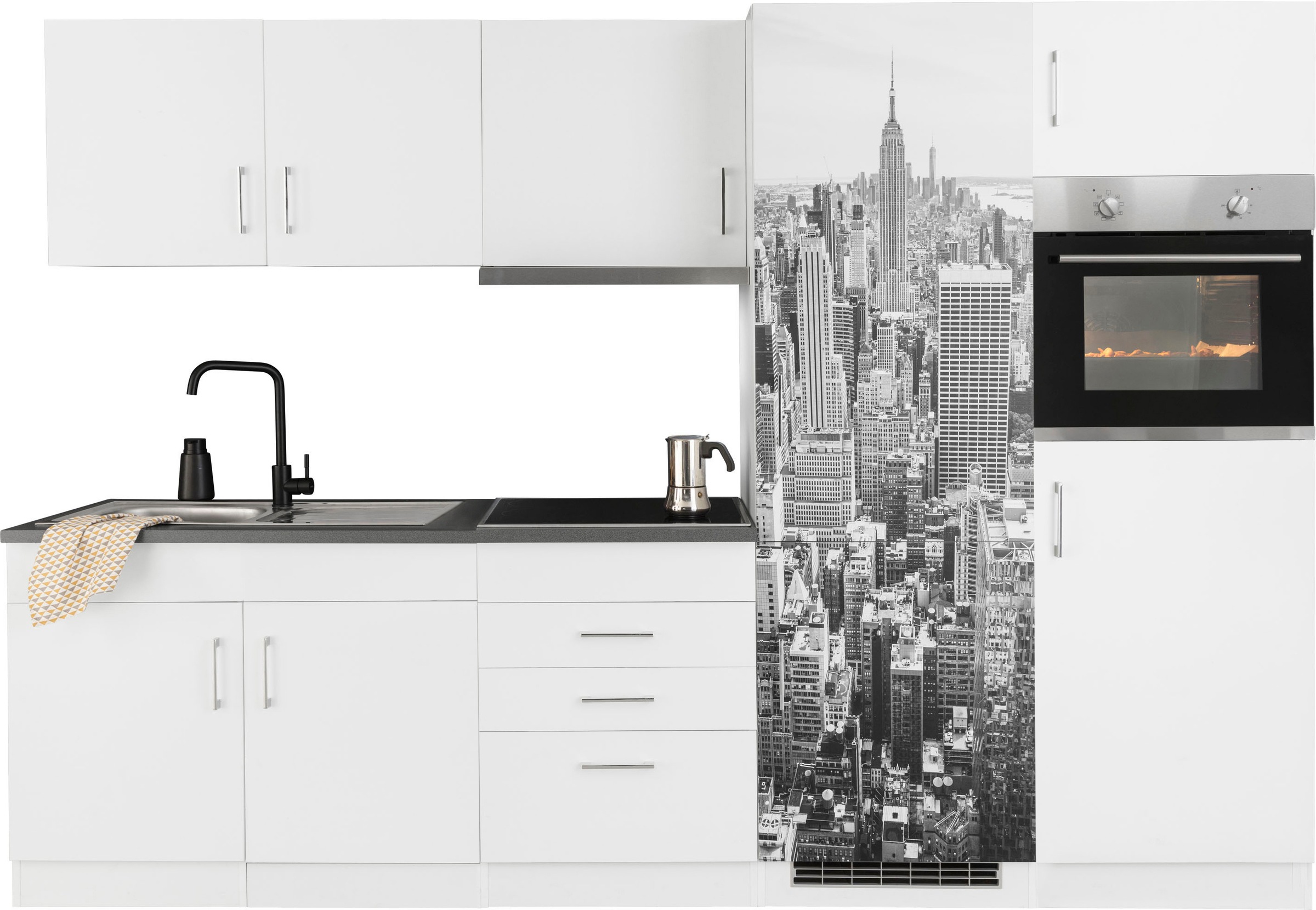 KOCHSTATION Küchenzeile »KS-Paris«, mit E-Geräten, Breite 280 cm