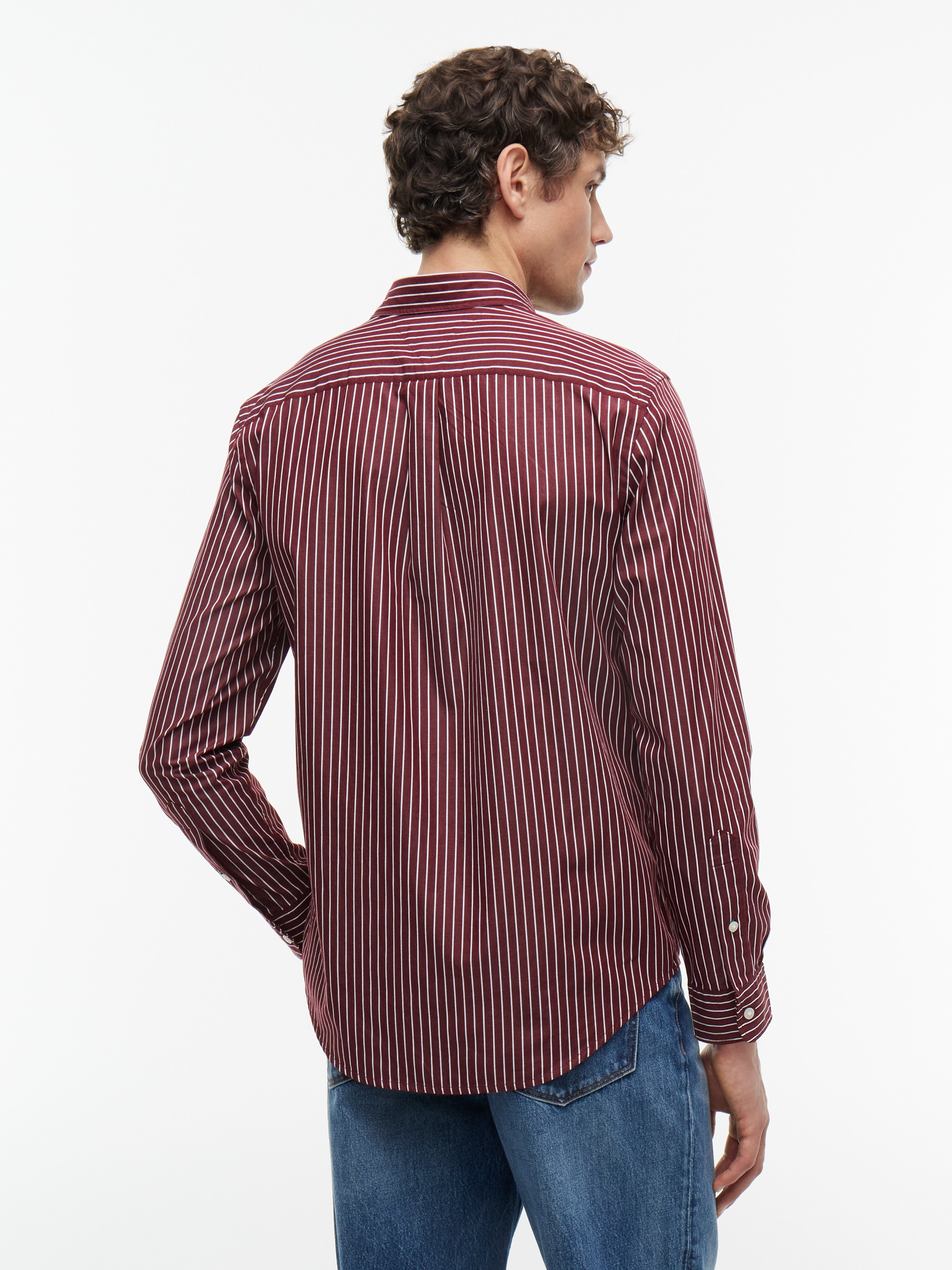 Tommy Hilfiger Langarmhemd »FLEX HAIRLINE POPLIN REGULAR FIT« Button-down-Kragen, gestreift