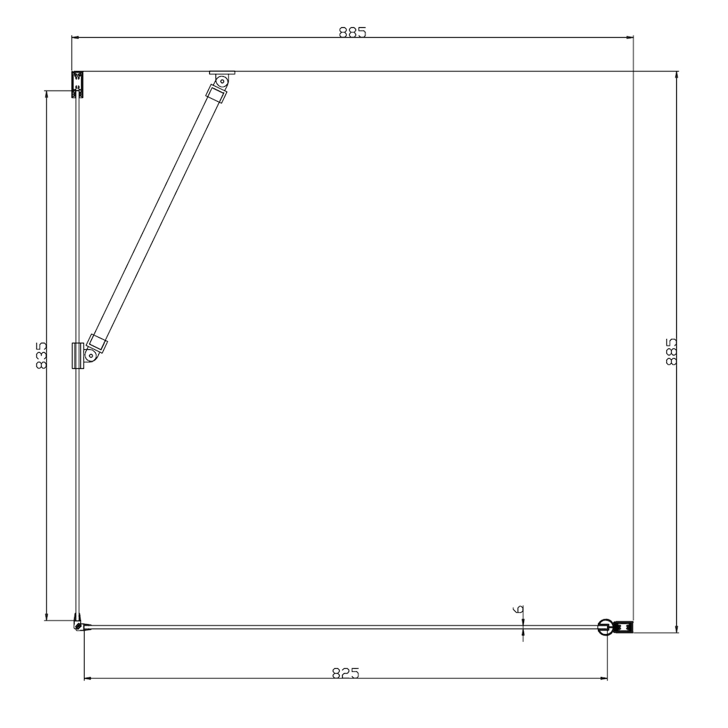 welltime Eckdusche »Florenz 2.1«, Hebe-Senk-Mechanismus, barrierefrei einbaubar, mit Drehtüren