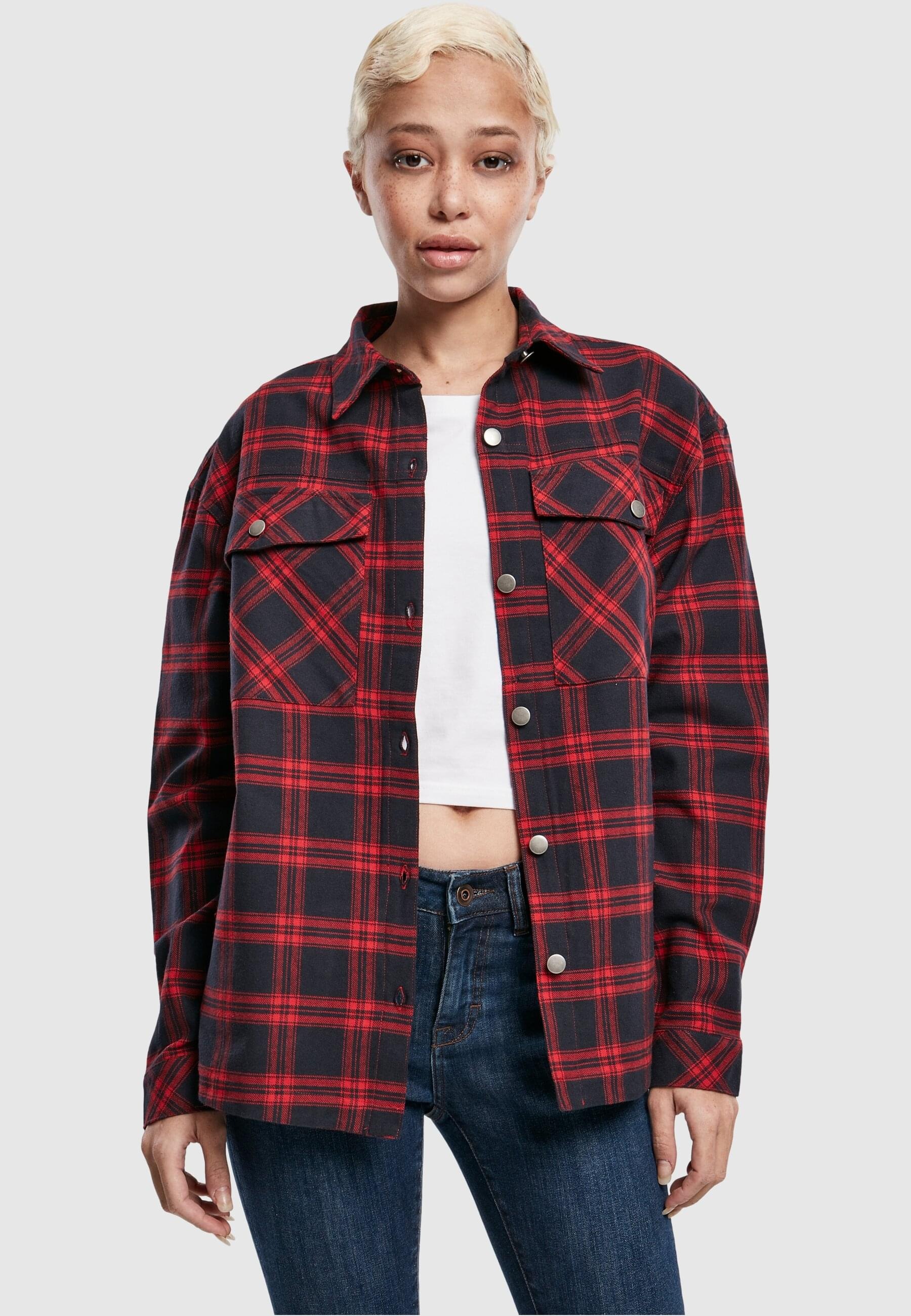 URBAN CLASSICS Langarmhemd »Urban Classics Damen Ladies Oversized Overshirt«, (1 tlg.)