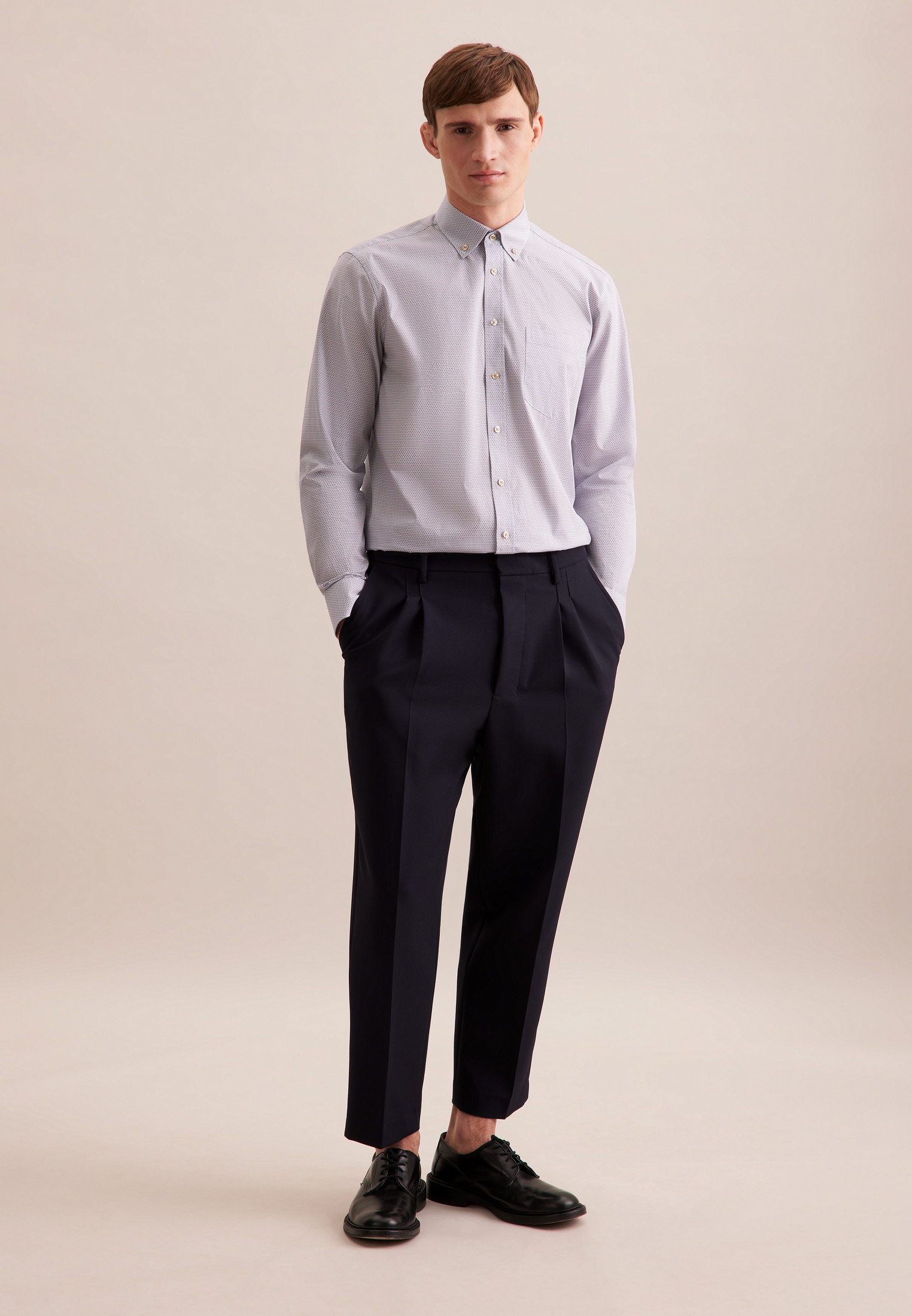 seidensticker Businesshemd "Regular", Regular 1/1 Button-Down-Kragen Druck günstig online kaufen