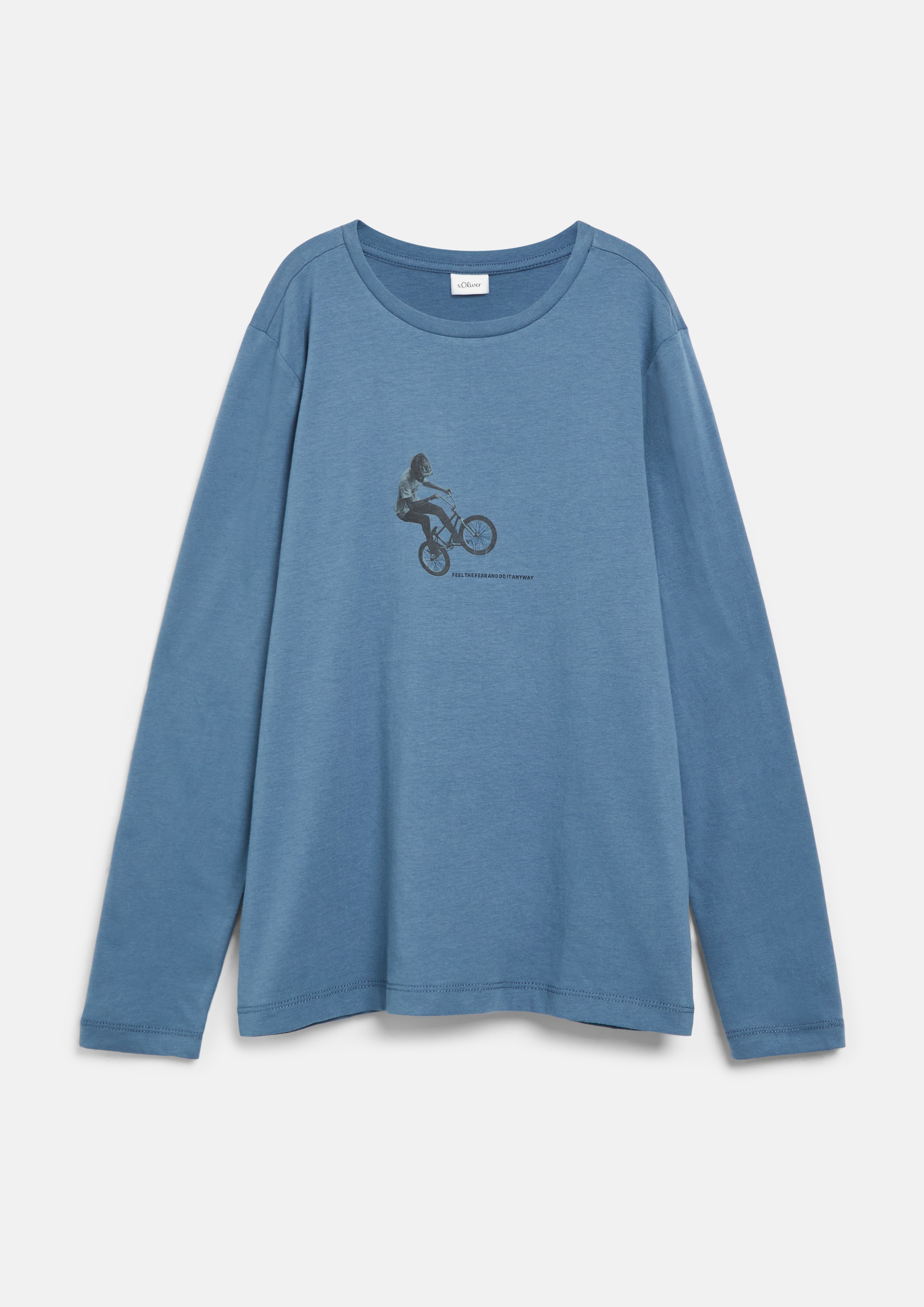 s.Oliver Junior Langarmshirt bedruckt, Rundhalsausschnitt, Baumwolle