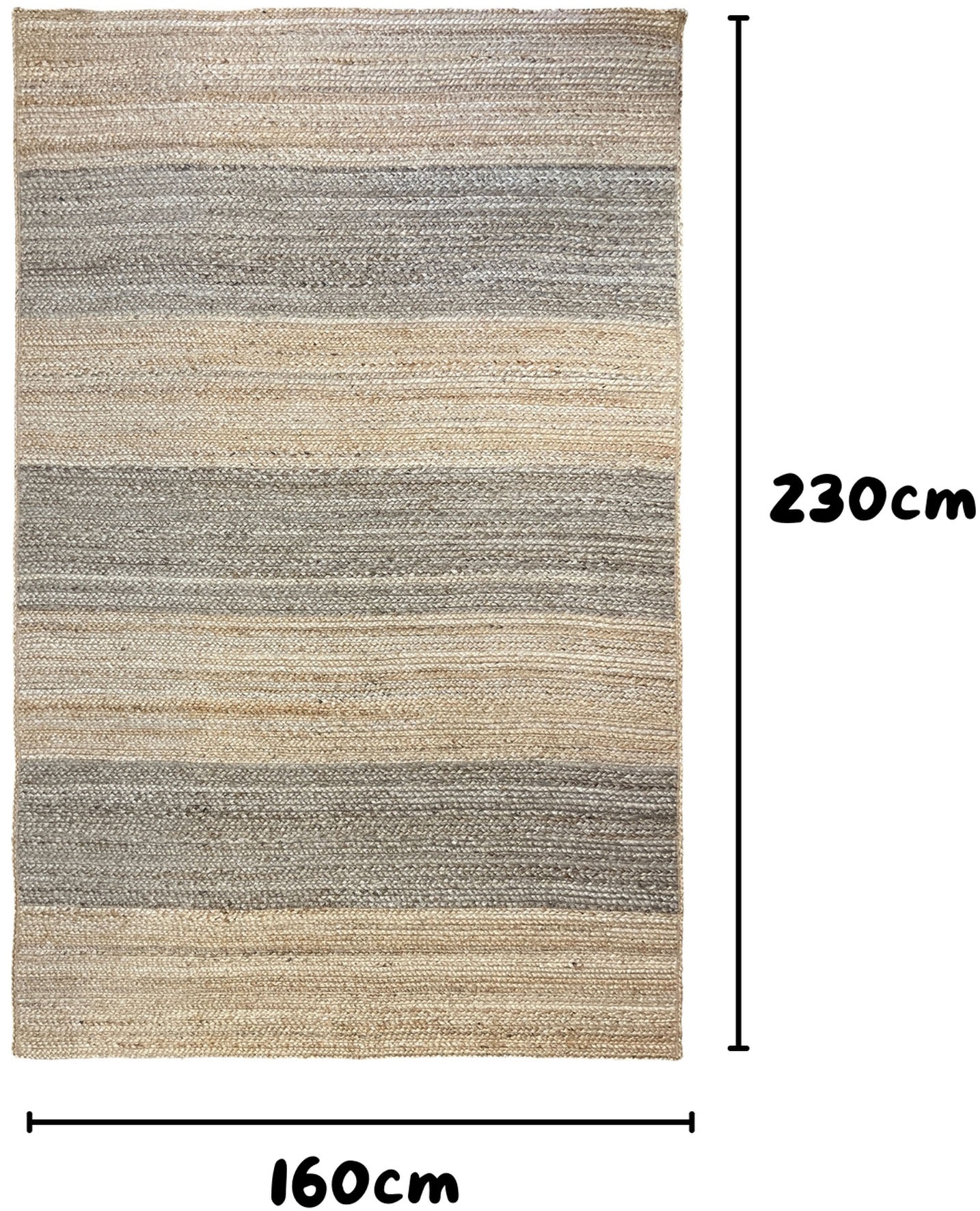 Myflair Möbel & Accessoires Teppich »Natural Bengal«, rechteckig, 10 mm Höhe, Juteteppich, Wendeteppich, handgeflochten, gestreift, auch als Läufer
