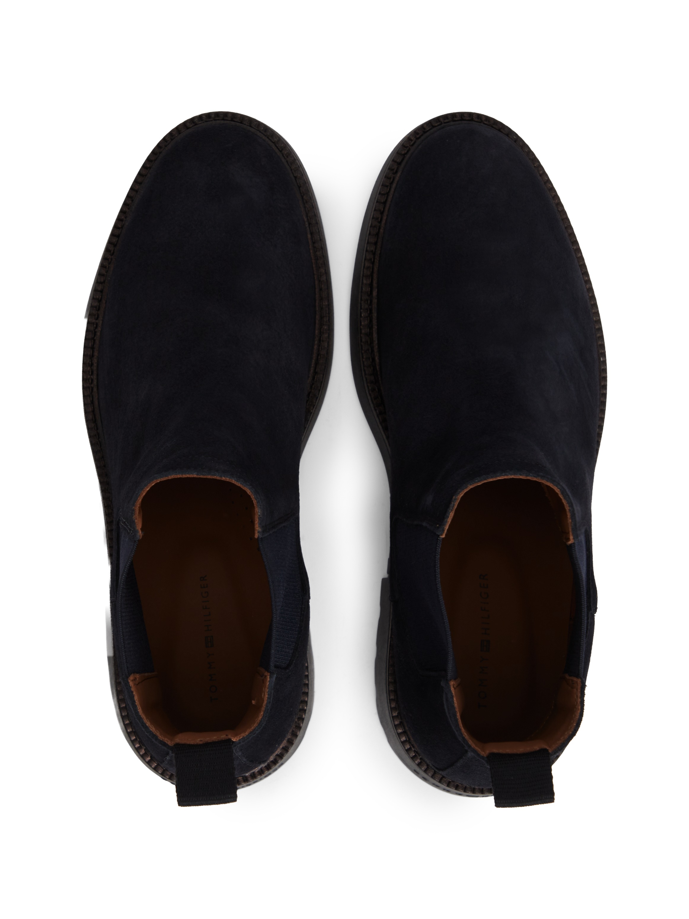 Tommy Hilfiger Chelseaboots »CORPORATE CASUAL SUEDE CHELSEA«  Blockabsatz, Stiefelette mit praktischer Anziehlasche