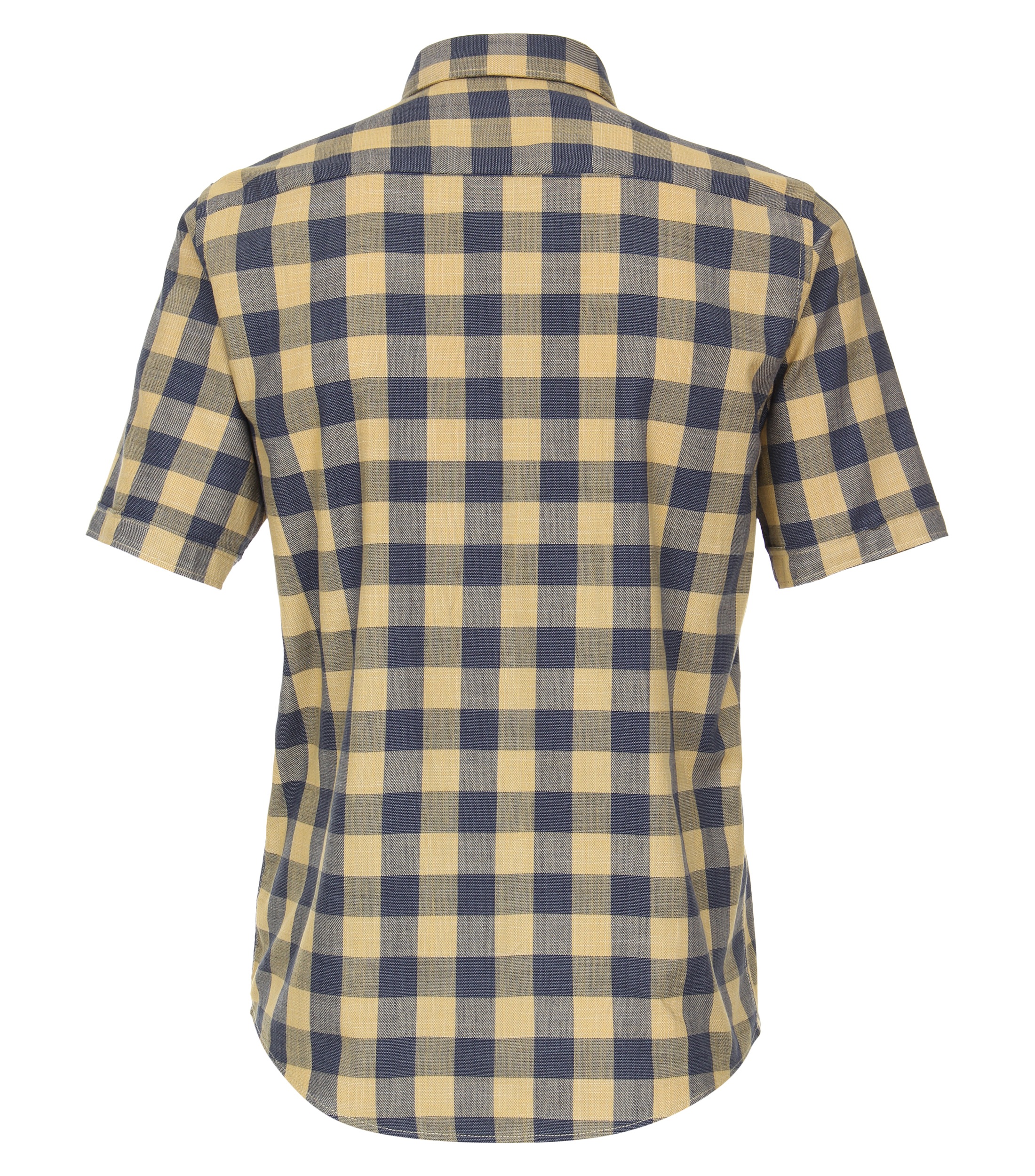 Kurzarmhemd CASAMODA "CASAMODA Freizeithemd Kurzarm kariert", Herren, Gr. XXL, Normalgrößen, gelb (senfgelb), 100% Baumwolle, kariert, lässig geschnitten, Hemden 2