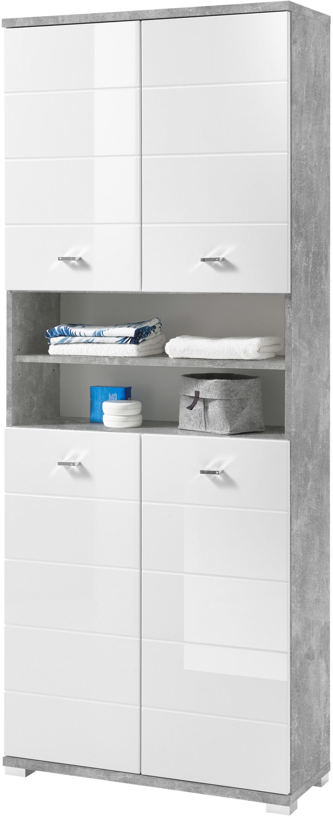 BASIC by Balculina Hochschrank »Pool, Badezimmerschrank BxHxT 76x190x31«, (1 St.), Breite 76cm, Tür L/R montierbar