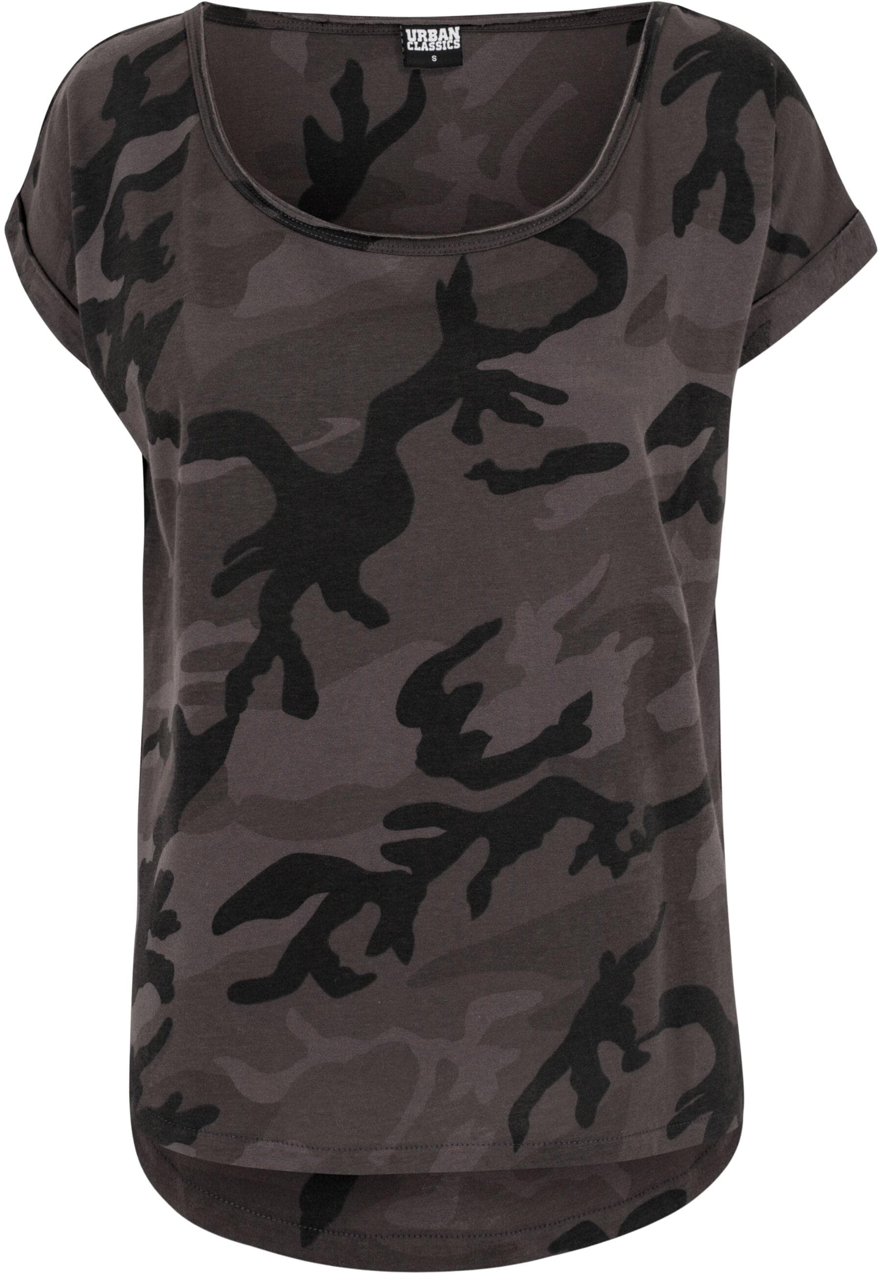 URBAN CLASSICS T-Shirt »Urban Classics Damen Ladies Camo Back Shaped Tee«, (1 tlg.)