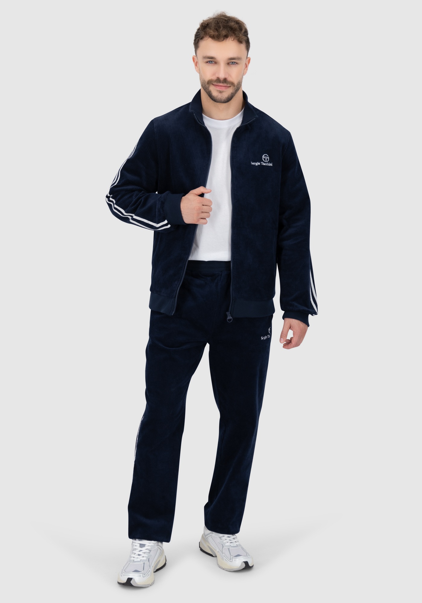 Sergio Tacchini Trainingsjacke »EDGAR CORDUROY TRACK TOP Herren«, ohne Kapuze, Trainingsjacke Herren, leichte Jacke, Retro, Sportjacke, Outdoor, Sale