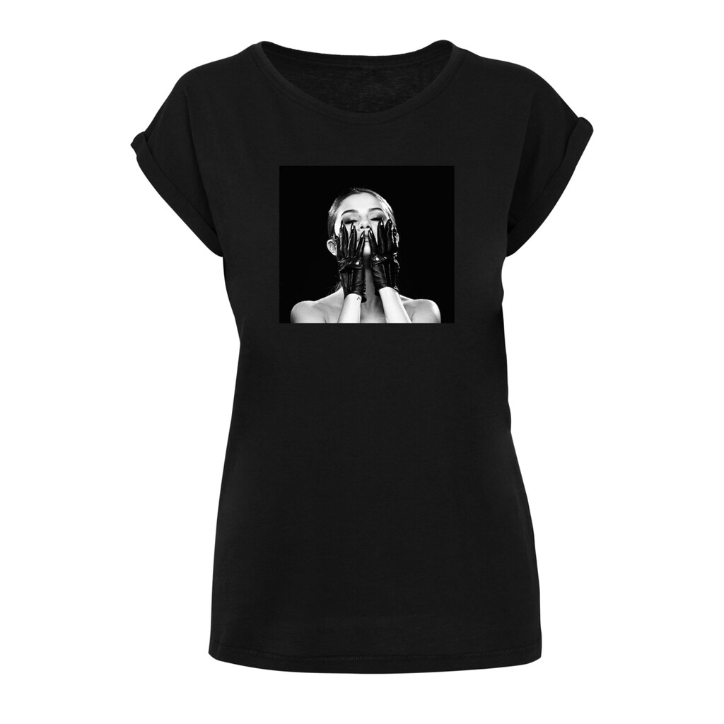 Merchcode T-Shirt »Merchcode Damen Ladies Selena Gomez Black Gloves Tee«, (1 tlg.)